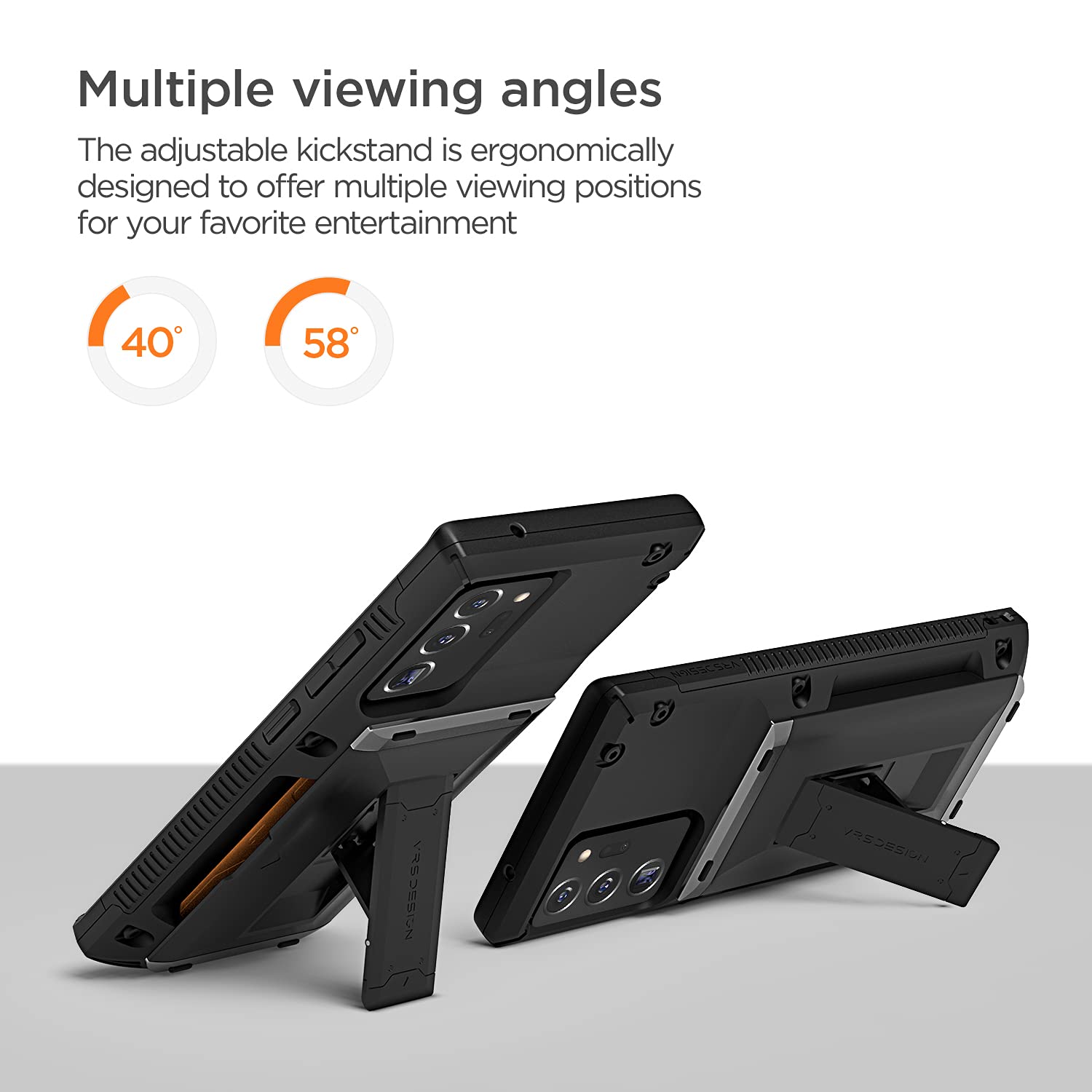 Vrs Design Damda Glide Hybrid Phone Case For Galaxy Note 20 Ultra, With [4 Cards] [Semi Auto] Premium Sturdy Card Wallet And Kic