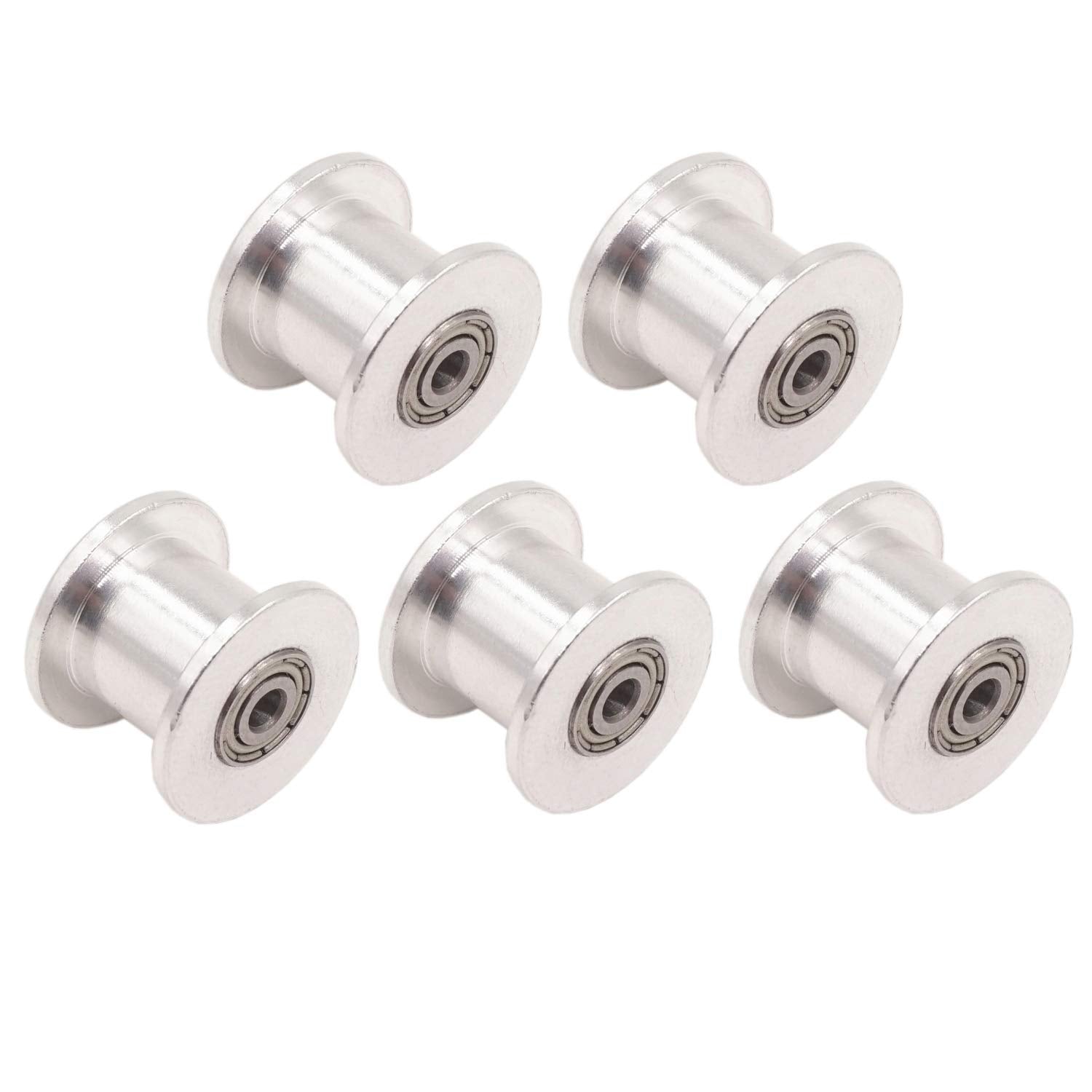 Winsinn Gt2 Idler Pulley 20 Toothless 3Mm Bore 10Mm Width Timing Pulley Wheel Aluminum For 3D Printer (Pack Of 5Pcs)
