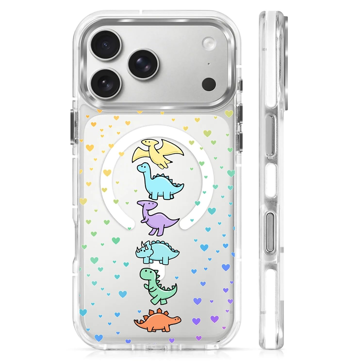 OKBUOK for iPhone 17 Pro Case [Compatible with Magsafe],Girls Women Clear Magnetic Case Silicone Shockproof Protective Cover wit