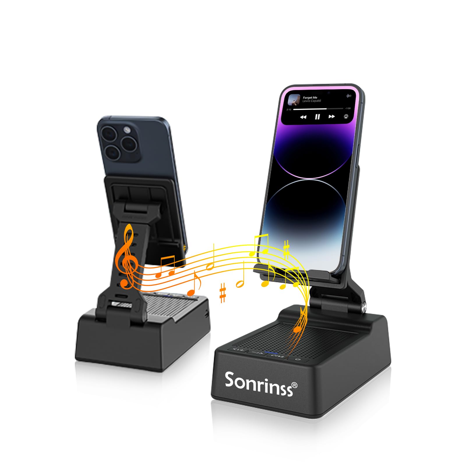 Sonrinss Wireless Bluetooth Speakers With Phone Stand: Portable Cell Phone Holder With Bluetooth Speaker For Home,Office,Outdoor