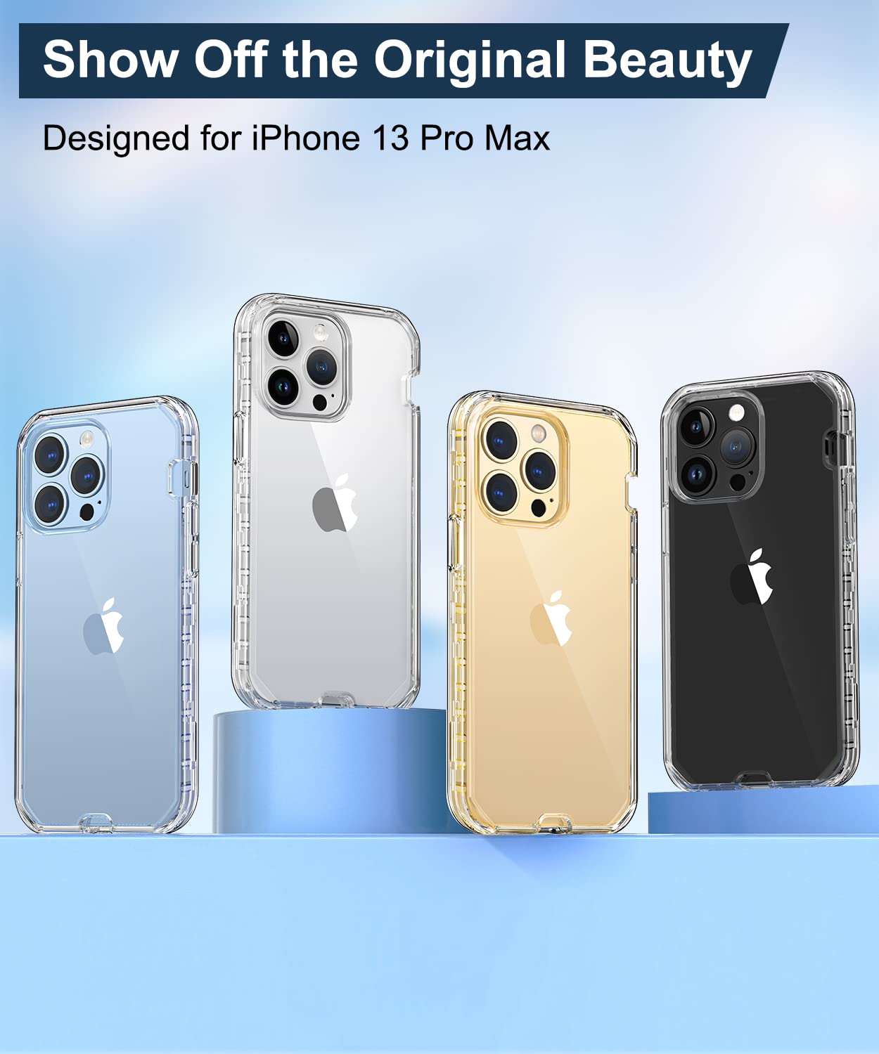 Hython For Iphone 13 Pro Max Case Clear, Crystal Clear Transparent Cover, [Military Grade Drop Protection] Hybrid Heavy Duty Rug