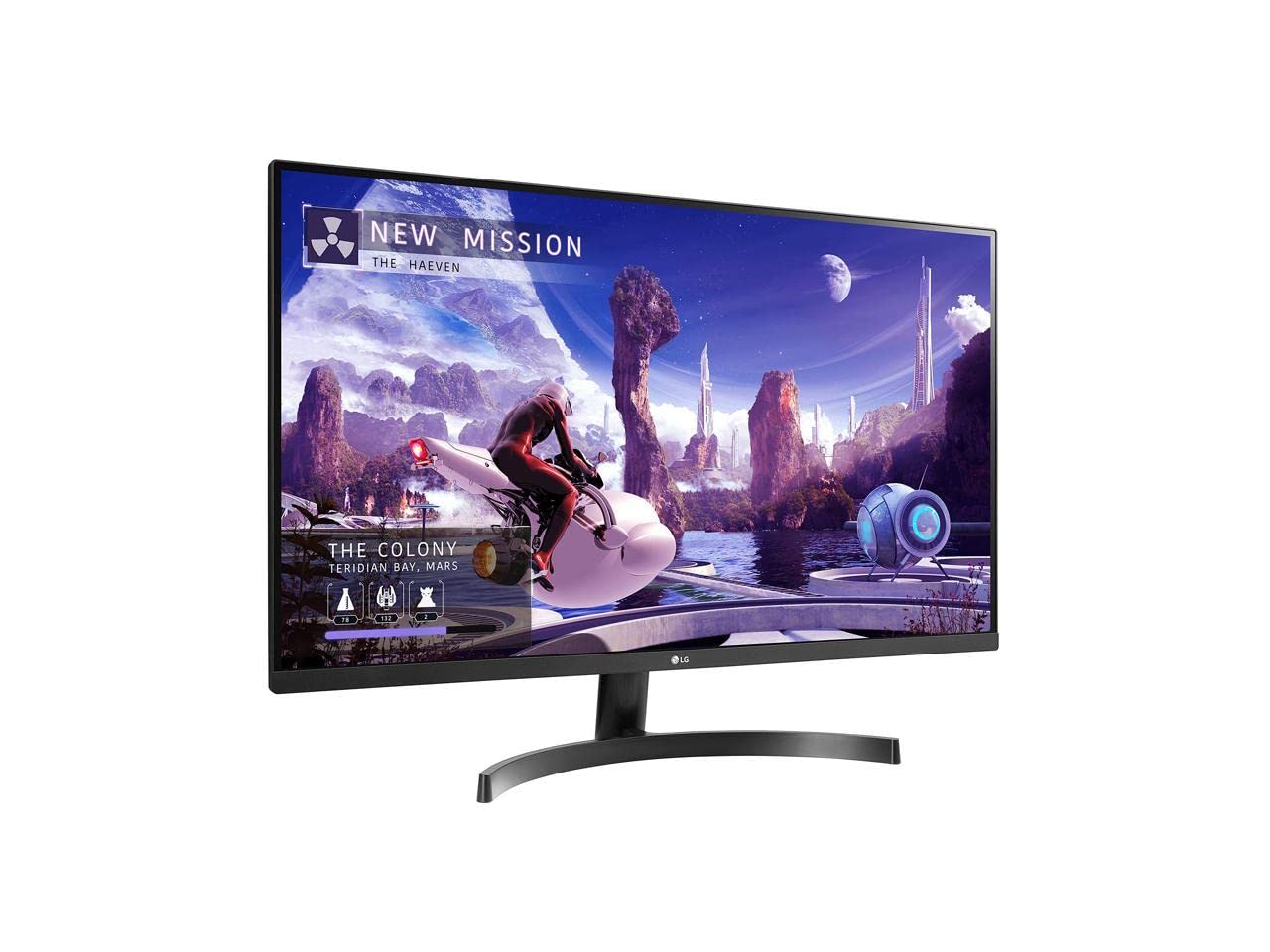 Lg 27Qn600 B 27    Qhd (2560 X 1440) Ips Display With Freesync, Srgb 99% Color Gamut, Hdr10 With A 3 Side Virtually Borderless D