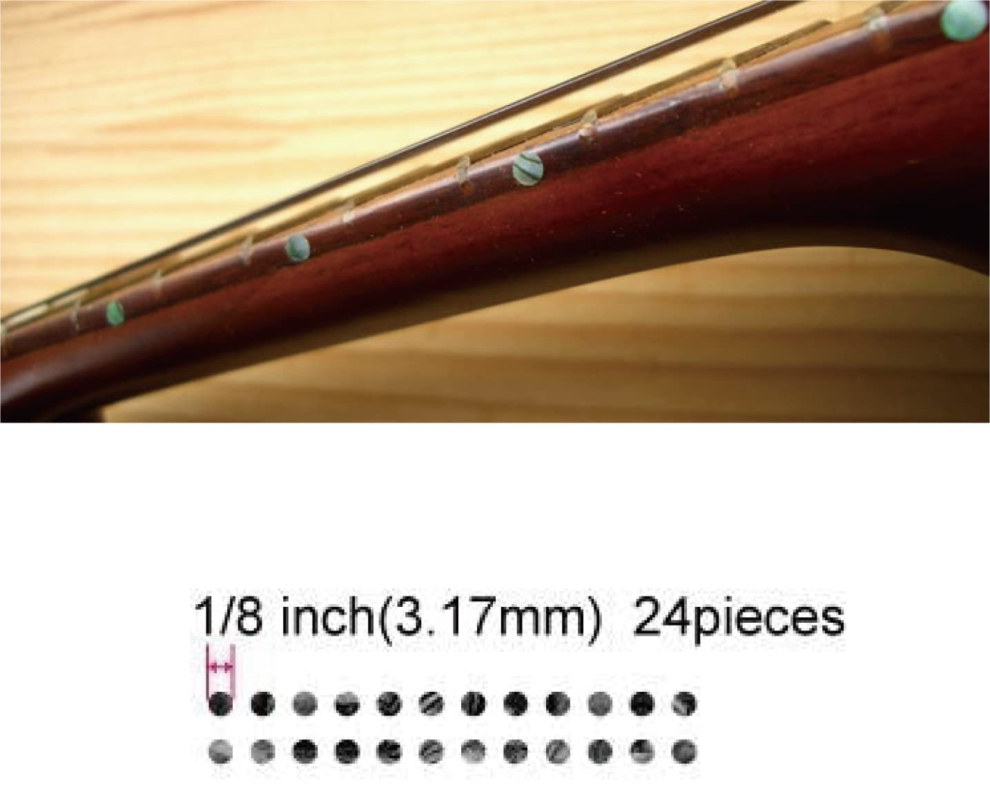 Inlay Sticker Fret Markers For Guitars & Bass   1/8'' Small Side Marker Dots   Abalone Green