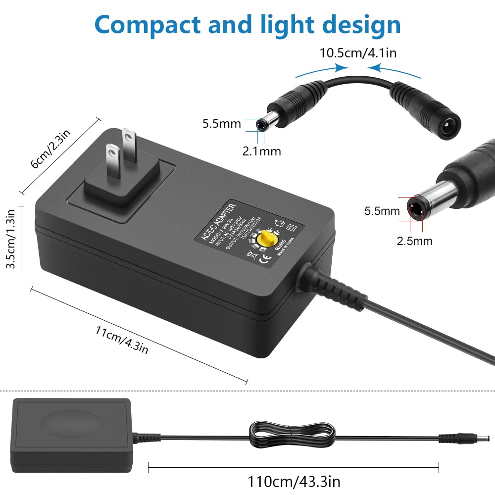 Shnitpwr Universal Power Supply Adjustable 5V~20V 60W Ac Adapter 5V 7V 9V 12V 15V 19V 20V Multi Voltage Ac Power Adapter 100V 24