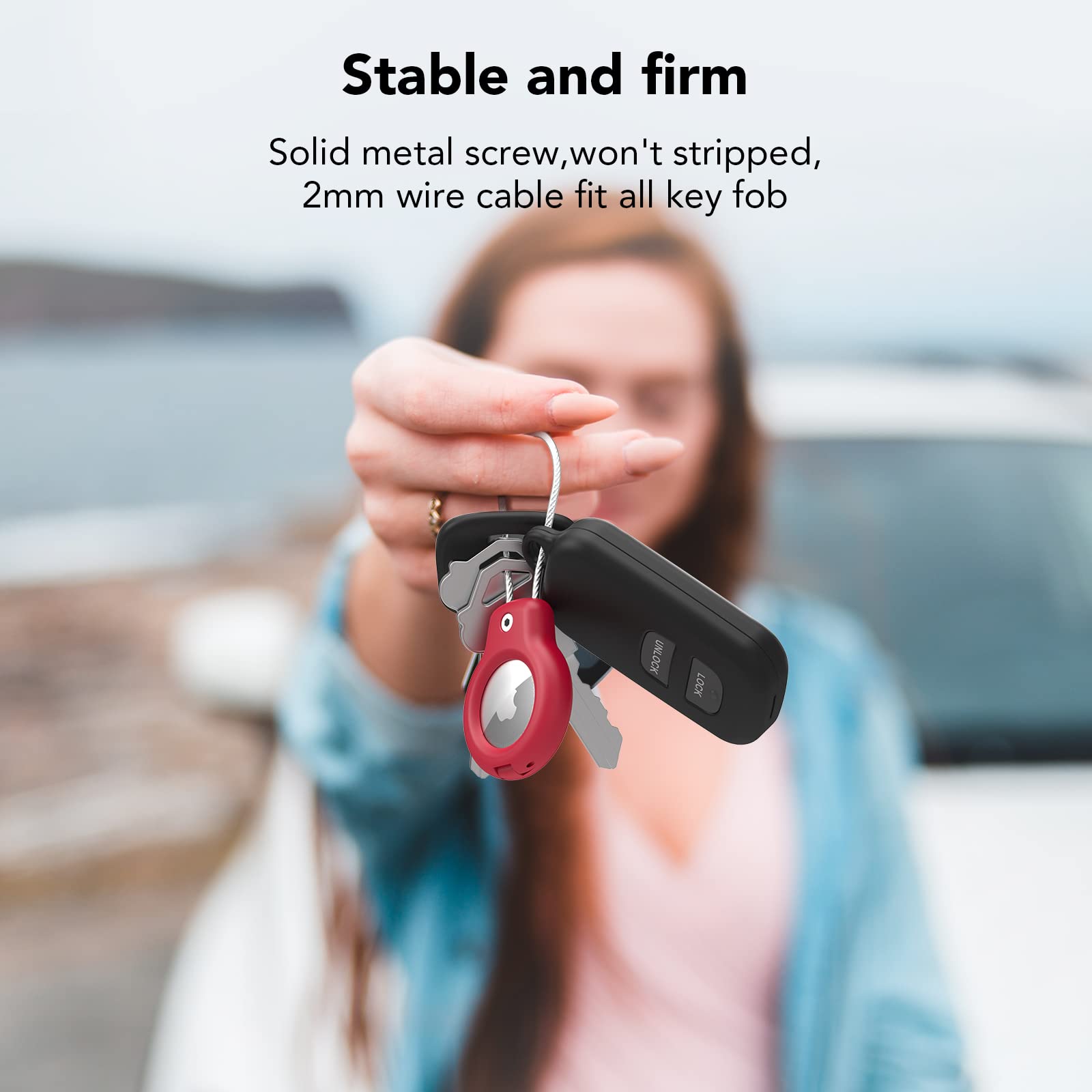 2 Pack Airtag Holders With Keychain   Secure Air Tag Cases And Key Rings For Keys, Luggage And More