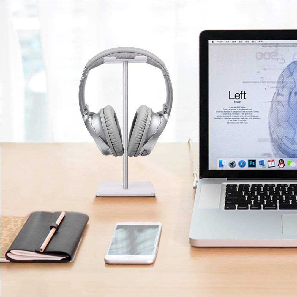 Deear Headphone Stand Gaming Headset Holder Universal Aluminum Metal Headphone Holder Hanger With Aluminum Supporting Bar Flexib