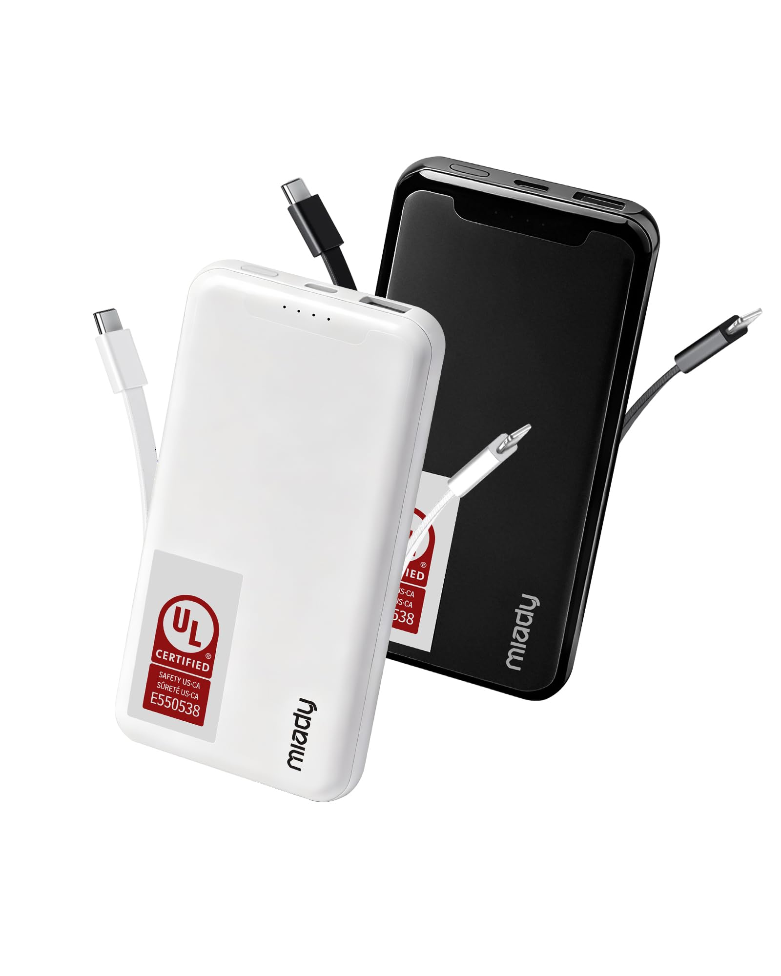 Miady UL Listed 2Pack Portable Charger 10000mAh Power Bank Battery Pack