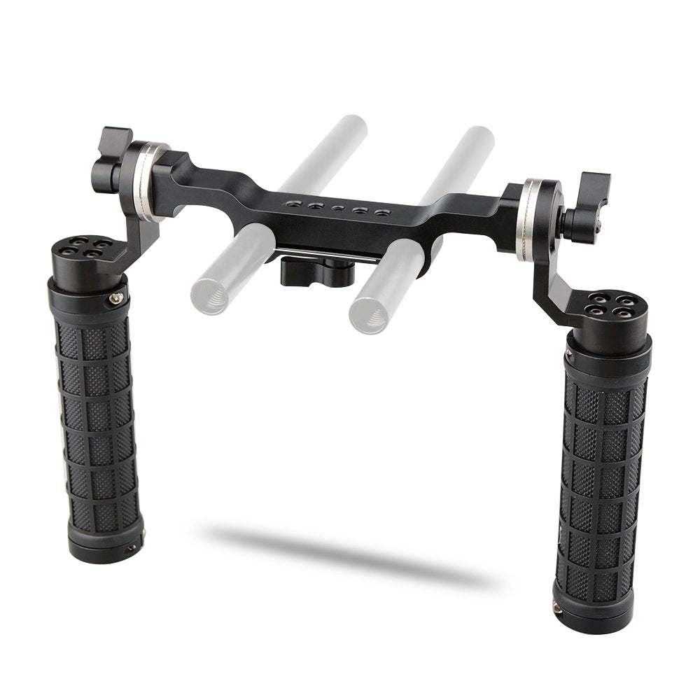 Camvate 15Mm Rod & Soft Rubber Grip Shoulder Mount Rig With Rosette Standard Accessory For Dslr(Black,M6 Thread,31.8 Mm)   1548