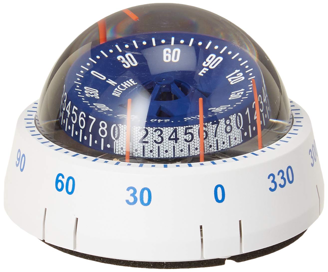 Ritchie Navigation Xp 98W X Port Tactician Surface Mount Compass, White With Blue Dial