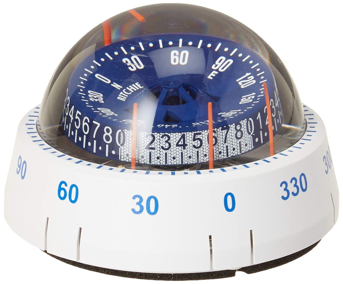 Ritchie Navigation Xp-98W X-Port Tactician Surface Mount Compass, White With Blue Dial,WBEEAB0064N1OKC