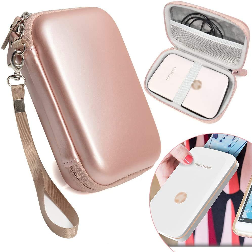 WGear Protective Case for HP Sprocket Select, Sprocket Plus Instant Photo Printer, Kodak Mini 2 / Mini Shot Portable Mobile Printer Camera Protective Pouch Box, Rose Gold