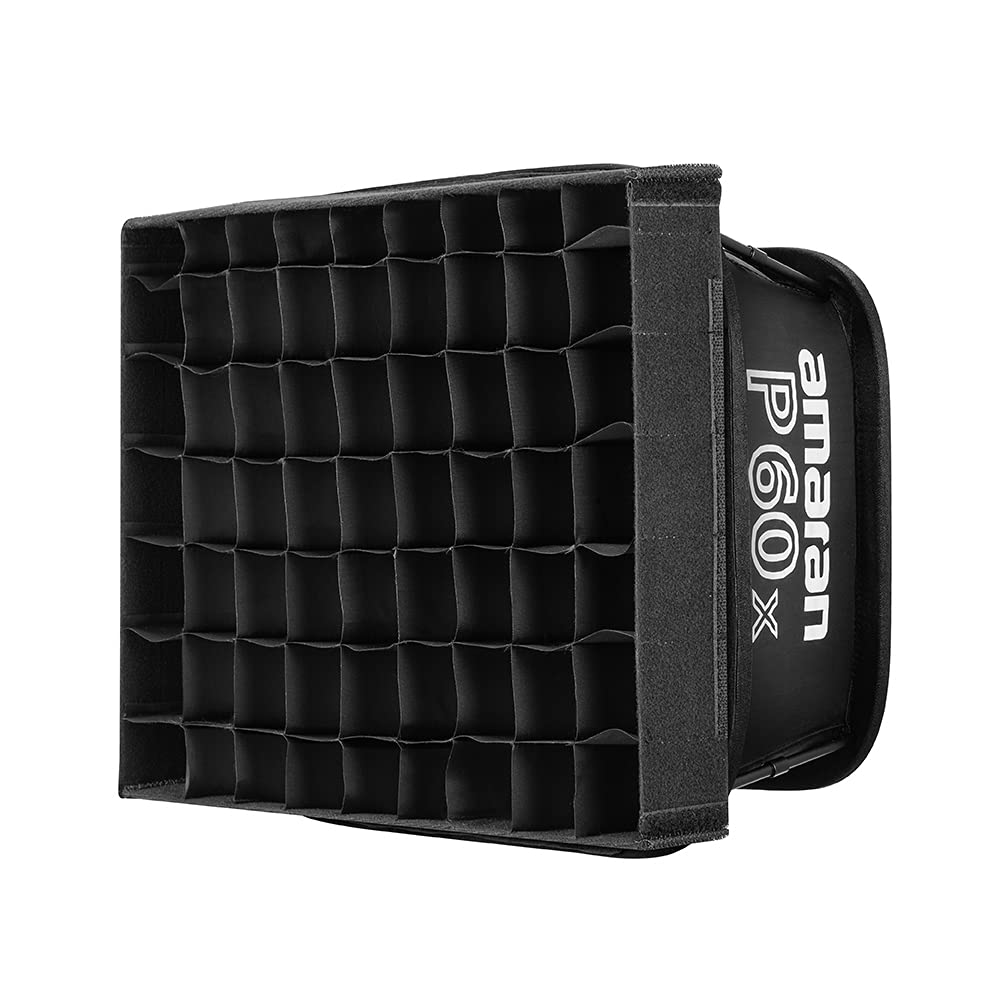 Aputure Amaran P60X Video Panel Light,Color Temperature 3200K 6500K,60W Cri95+/Tlci 97+,5070Lux@1M,With Softbox,Support App