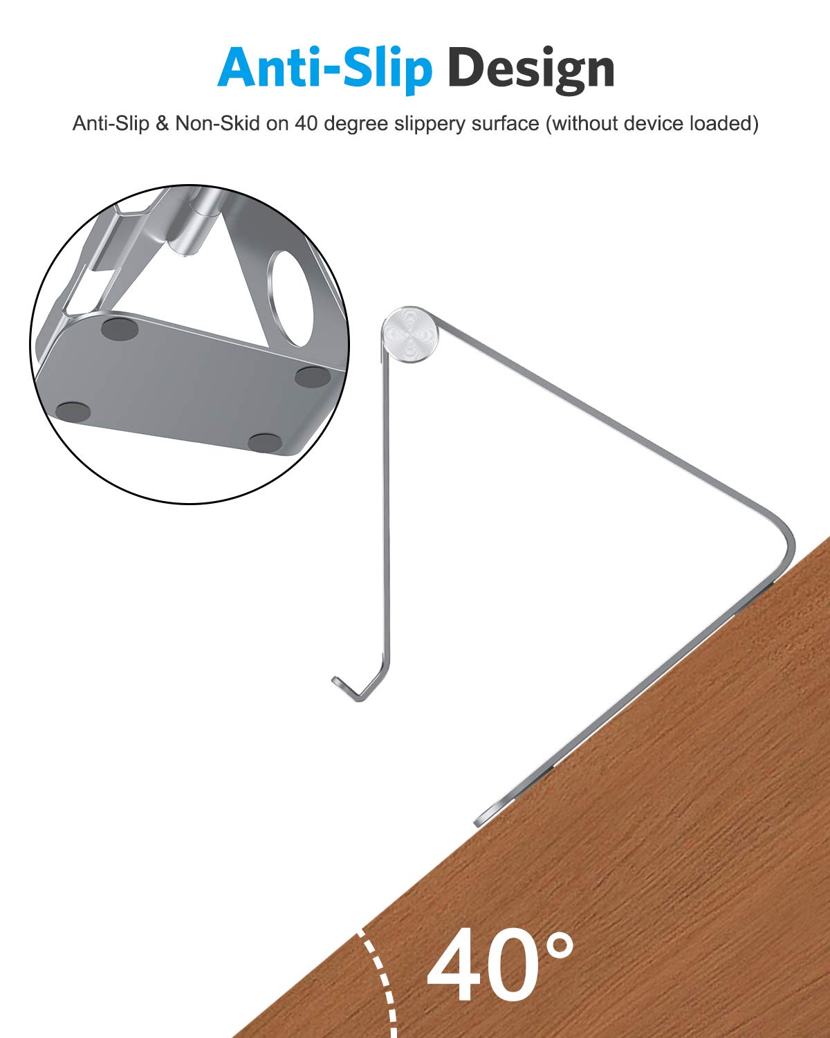 Omoton Tablet Stand Holder Angle Adjustable, T1 Desktop Aluminum Tablet Dock Cradle Compatible With Ipad Air/Mini, Ipad 10.2, Ipad Pro 11/12.9, Samsung Tab And More Up To 12.9'', Grey