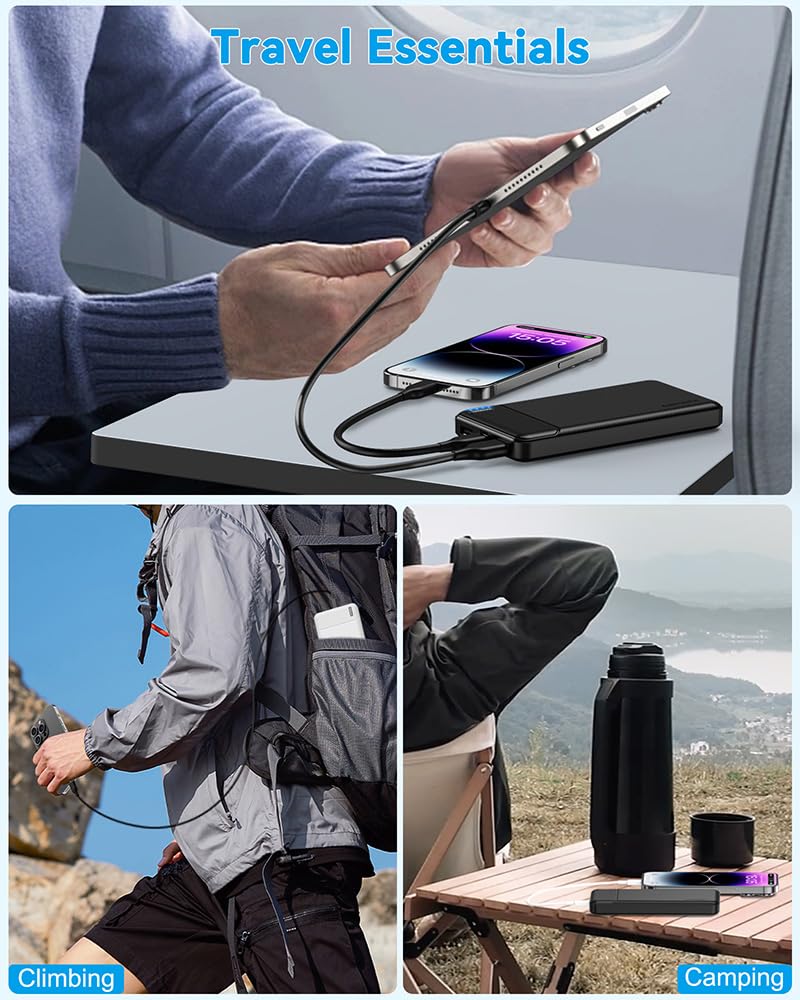 Asperx 10000Mah Usb C Output Portable Charger Power Bank Fast Charging, Portable Battery Bank External Battery Pack For Iphone,