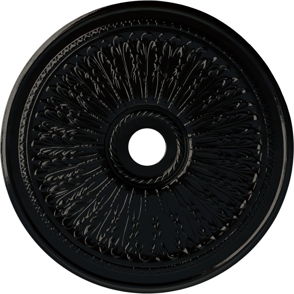 Ekena Millwork CM29OABPS Oak leaf Ceiling Medallion, Black Pearl, 29 1/8OD x 3 5/8ID x 1P