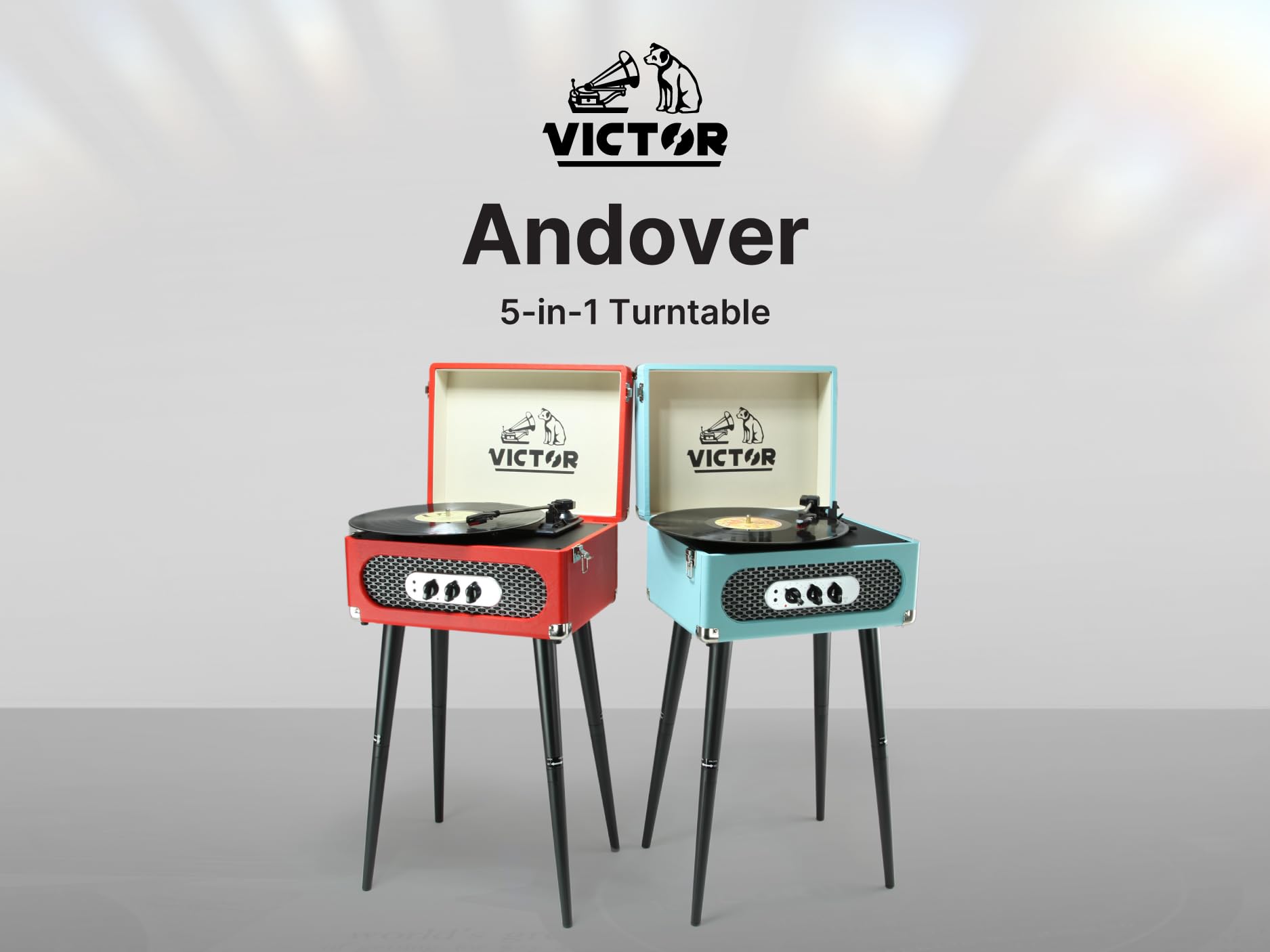 Victor Andover 5 In 1 Music Center With Chair Height Legs Turquoise (Vwrp 3200 Tq)