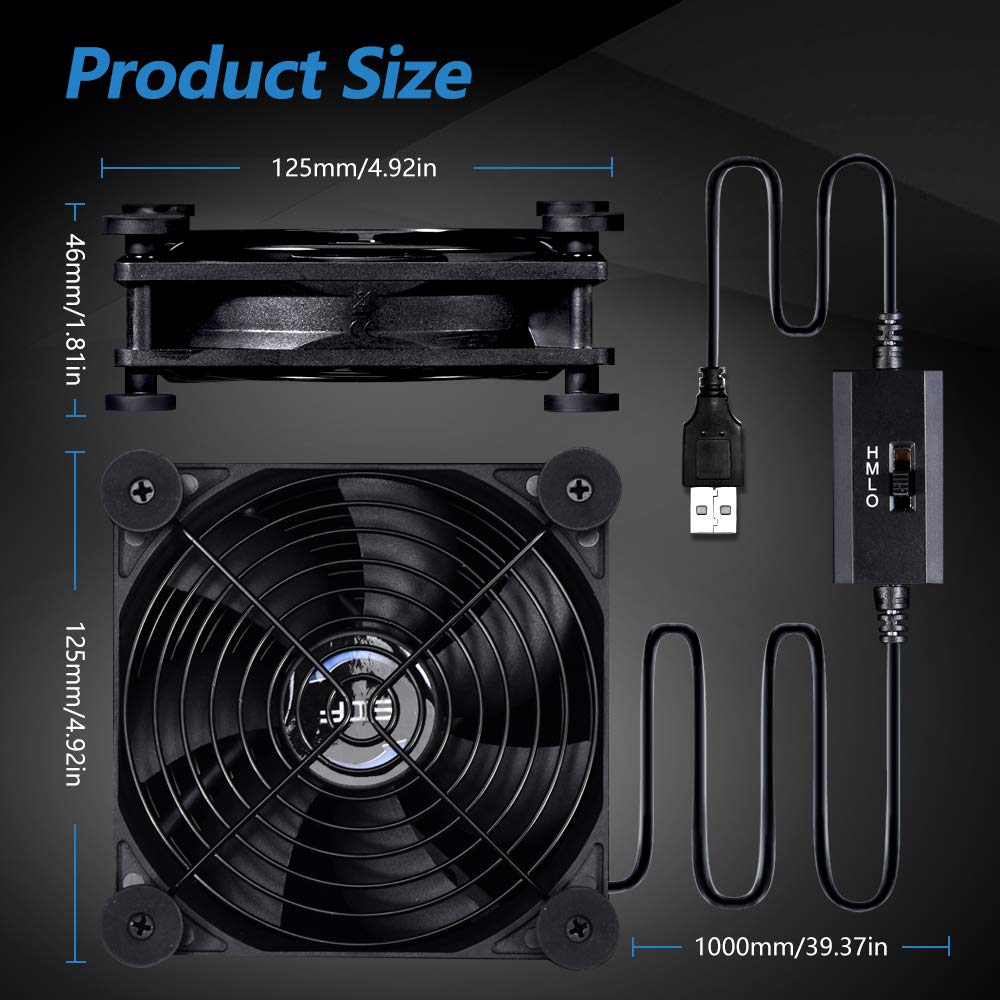 Scccf Quiet 120Mm Usb Fan, 5V Usb Portable Cooling Fan For Flat Panel Tv Receiver Router Dvr Playstation Xbox Computer Cabinet Cooler