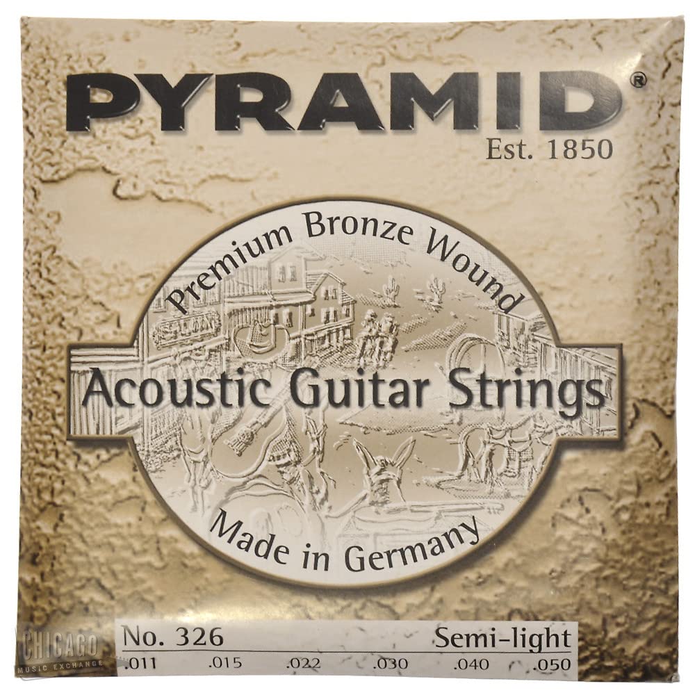 Pyramid Acoustic Guitar Strings Premium Phosphor Bronze Semi  Light 11 50 (Model 326 100)