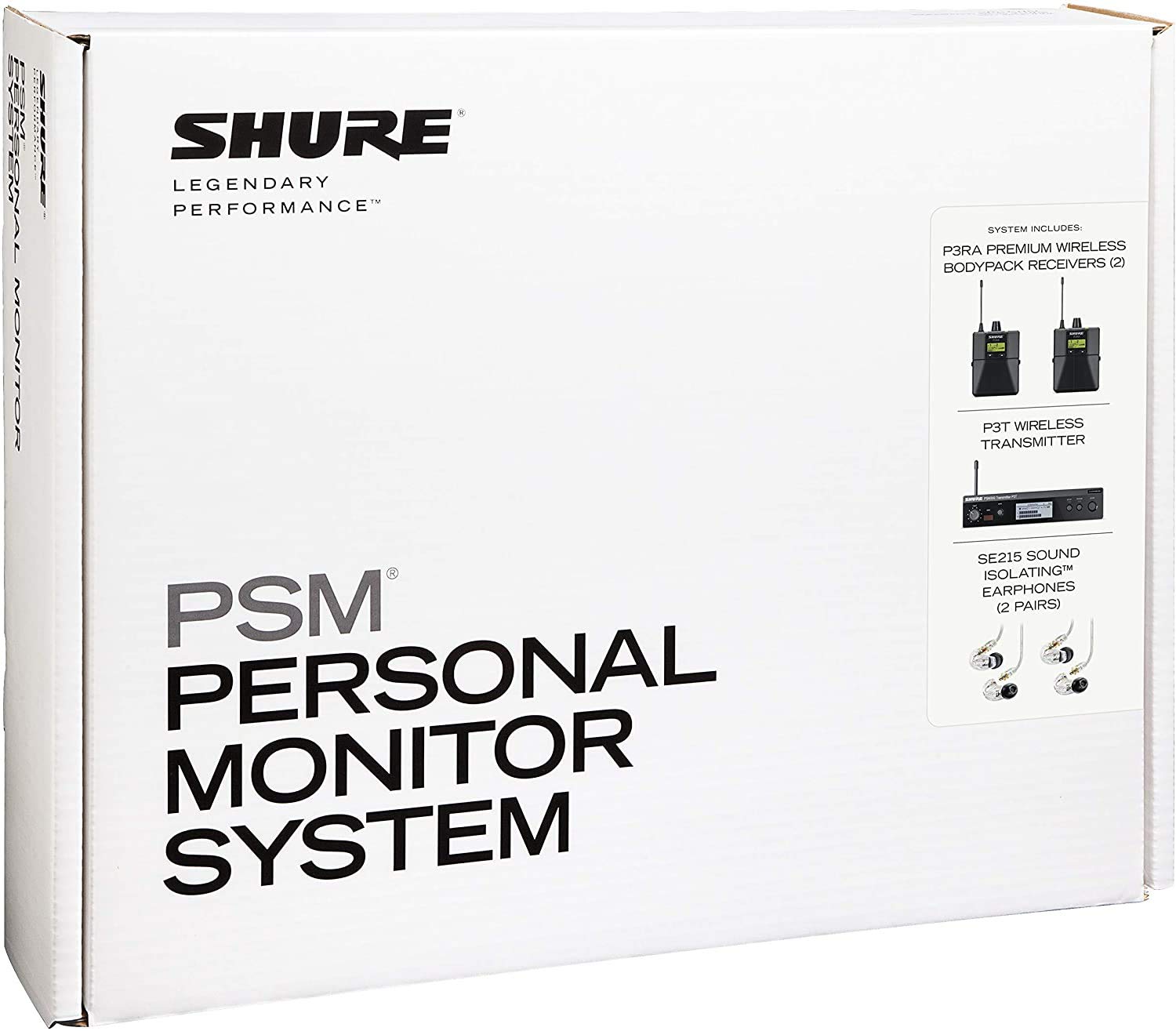 Shure Psm300 P3Tra215Twp Pro Wireless In-Ear Personal Monitor System With Se215-Cl Earphones, Twinpack - J13 Band