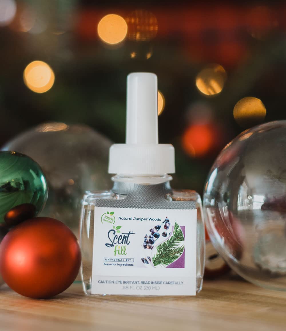 Scent Fill 100% Natural Juniper Woods Plug In Air Freshener, Scented Oil Refills, 3 Refills