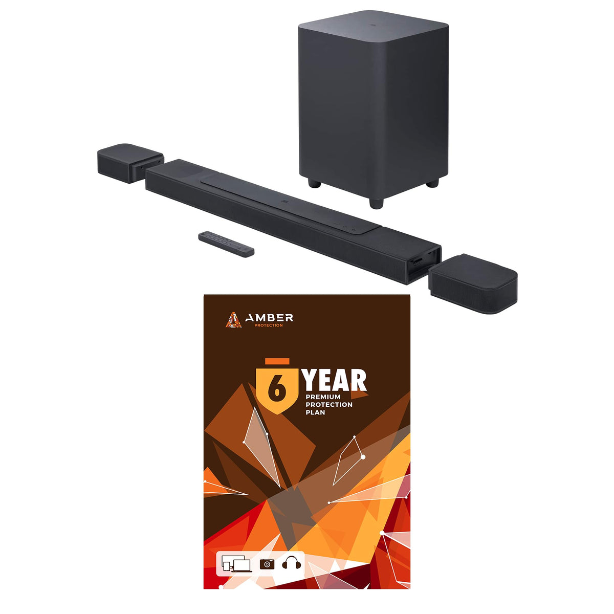 Jbl Bar-1000 7.1.4Ch Soundbar And Subwoofer With Surround Speakers And 6 Year Amber Protection Plan (2022)