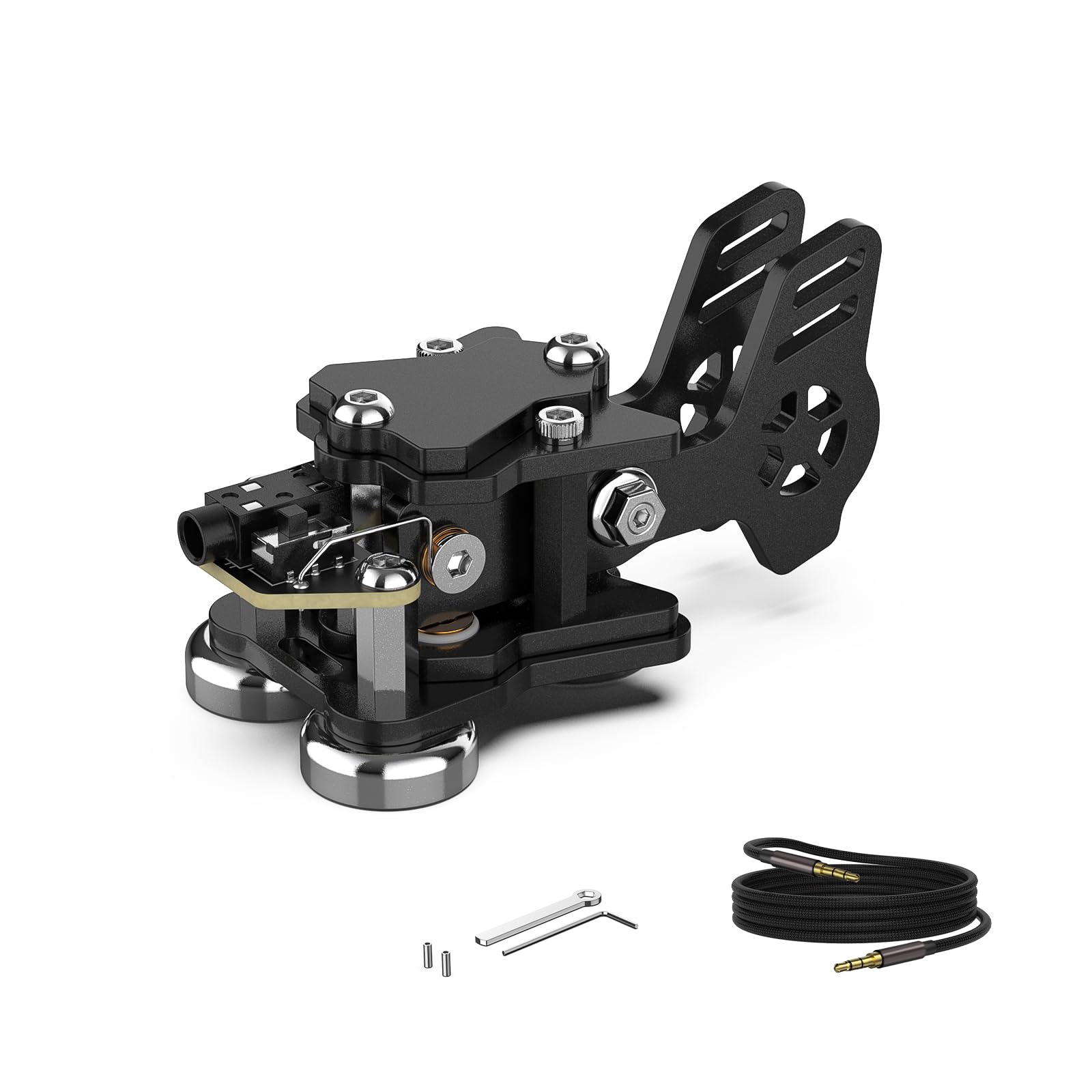 Mini Key Morse Radio Ham Send Telegram Double Paddle Morse Code Key With Stainless Steel Body Three Neodymium Magnets Base Black
