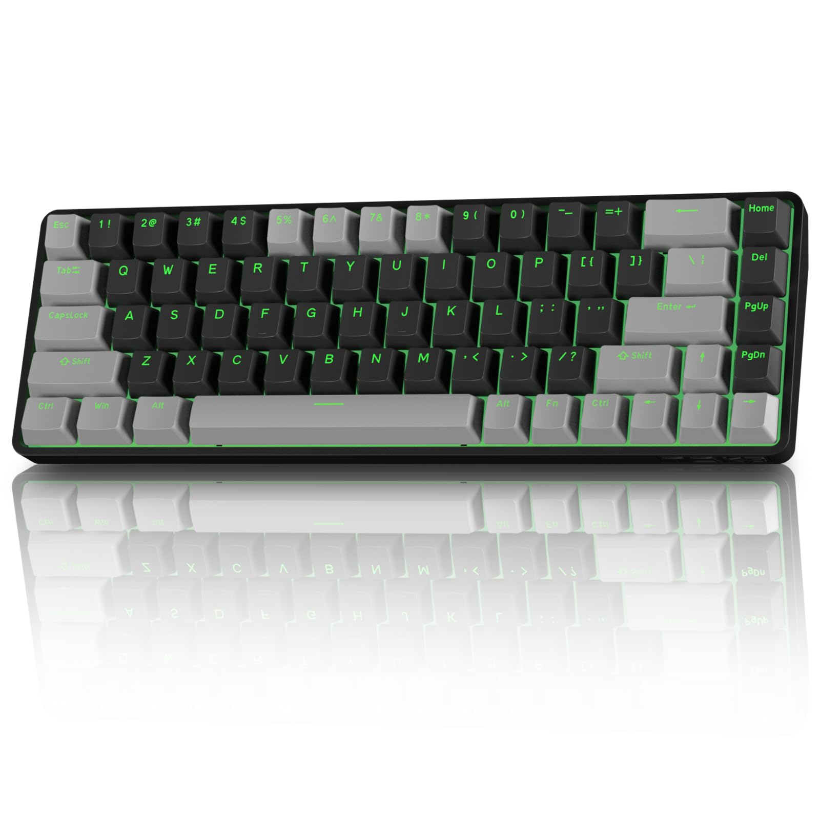 TMKB T68 60% Wireless Mechanical Gaming Keyboard, Tri-Mode BT5.0/2.4GHz/USB-C with Red Linear Switch, RGB Backlight, Anti-Ghosti