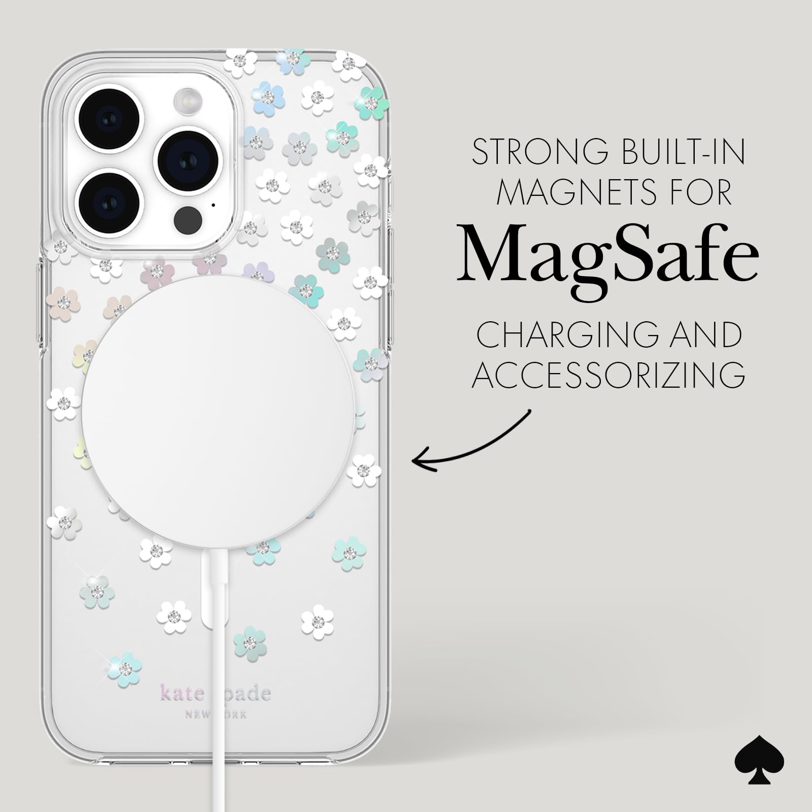 Kate Spade New York Iphone 15 Pro Max Case, Compatible With Magsafe   Scattered Flowers