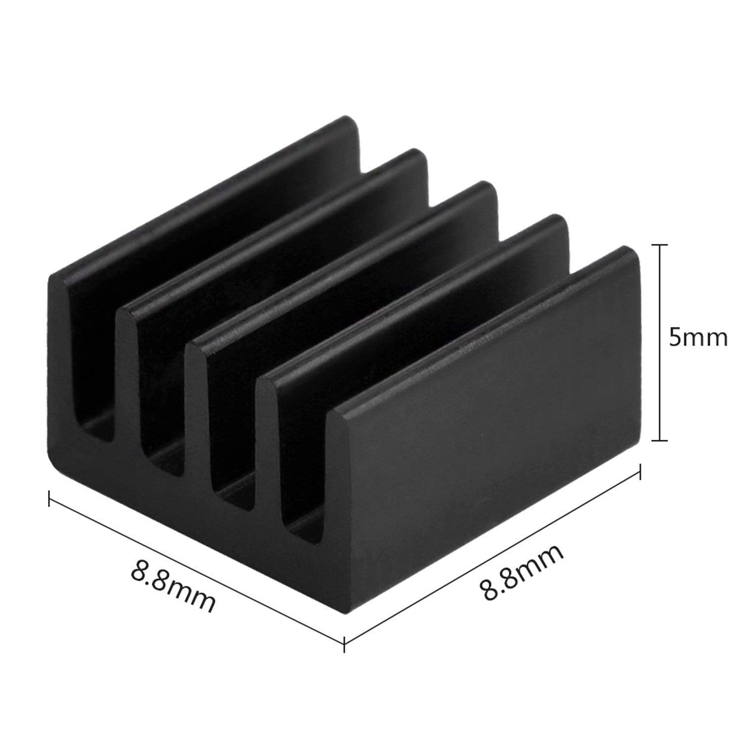 Easycargo 20Pcs 9Mm Small Mini Heatsink Kit 9X9X5Mm + 3M 8810 Thermal Conductive Adhesive Tape, Mini Cooler Aluminum Heat Sink F