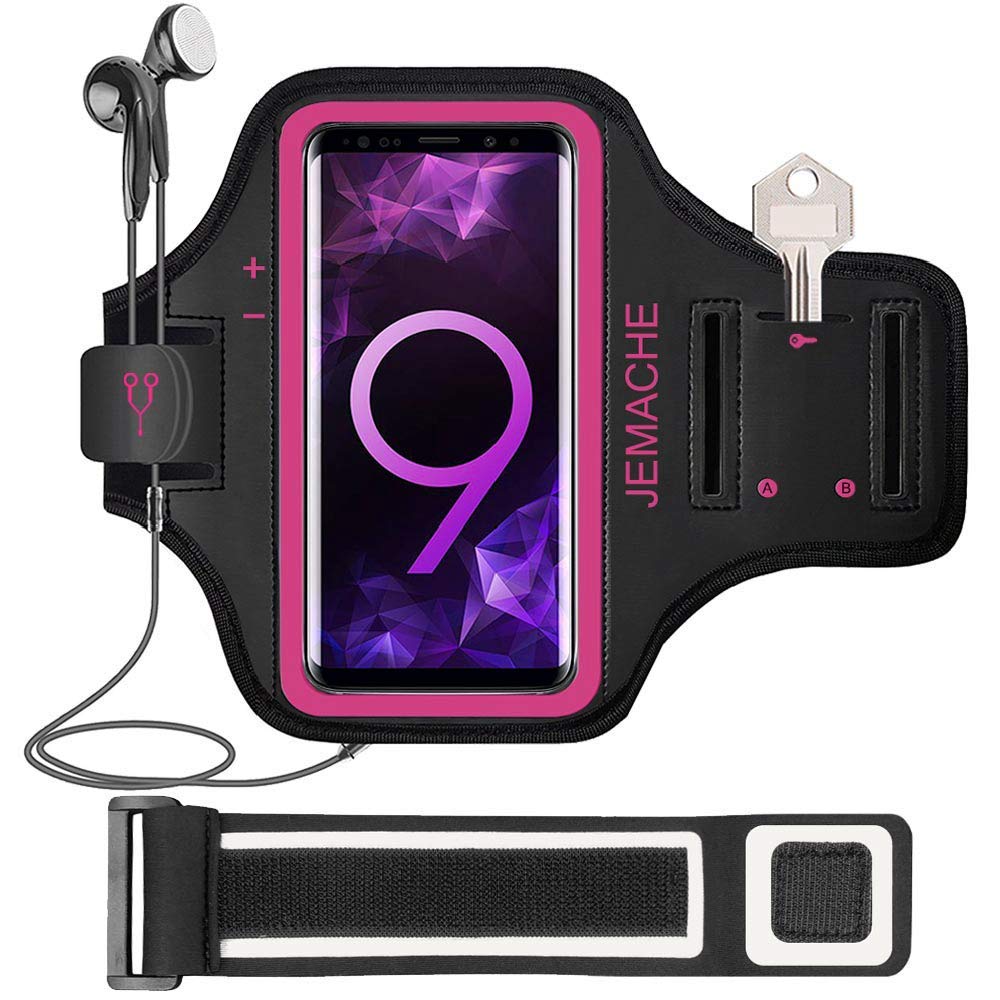 Galaxy S10+ S9+ S8+ Armband, Jemache Gym Running Workouts Arm Band For Samsung Galaxy S10 Plus/S9 Plus/S8 Plus With Key Holder (