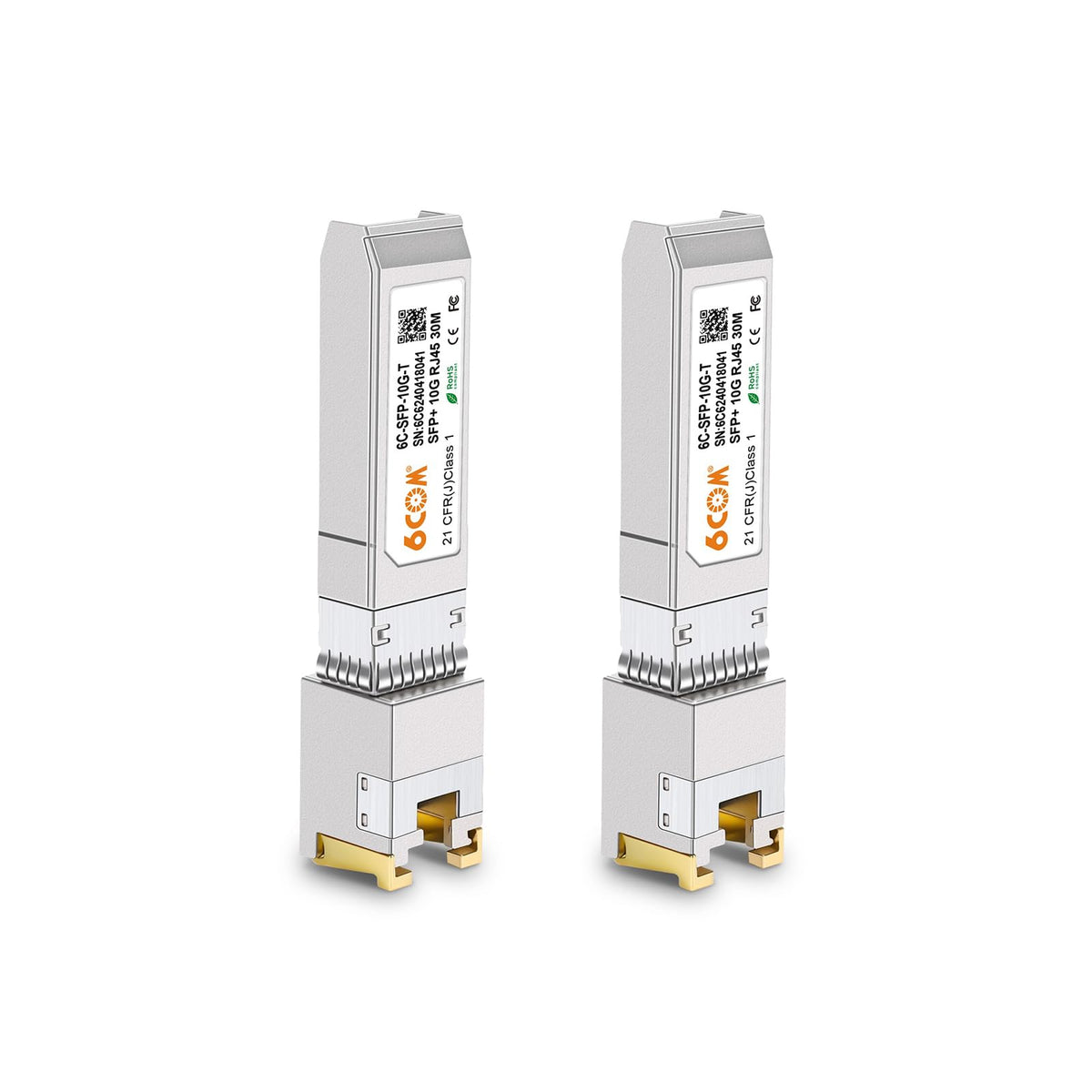 6Com 2Pack 10Gbase-T Sfp+ Transceiver, 10G Sfp+ To Rj45 Copper Module For Cisco Sfp-10G-T-S, Ubiquiti Uf-Rj45-10G, Netgear, D-Li
