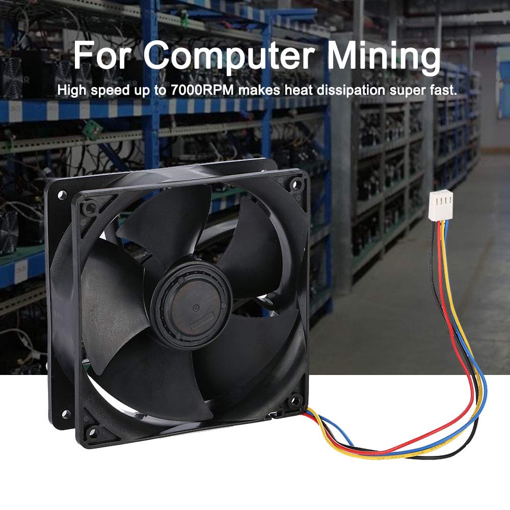 7000Rpm Wind-Force 4 Pin Cooling Fan 250.3Cfm Fast Heat Dissipation Cooling Fan For Antminer Mining