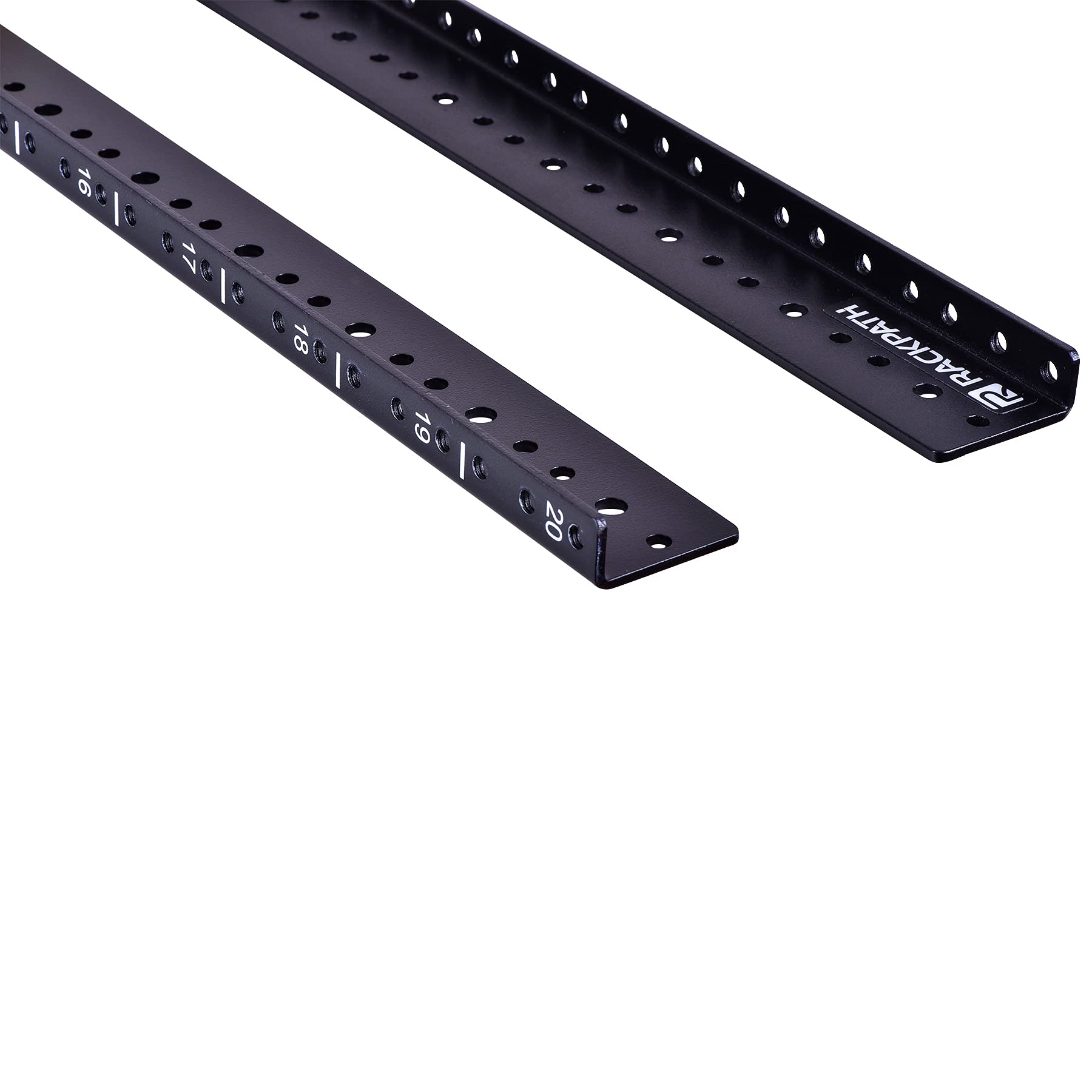 Rackpath 20U Vertical Server Rack Rail Pair Kit, Diy Rack Build, 12-24 Screws X80