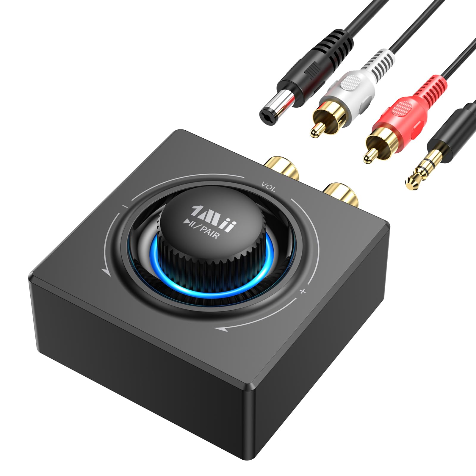 1Mii B06T3 Bluetooth 6.0 Receiver for Home Stereo, RCA & 3.5mm AUX Jack
