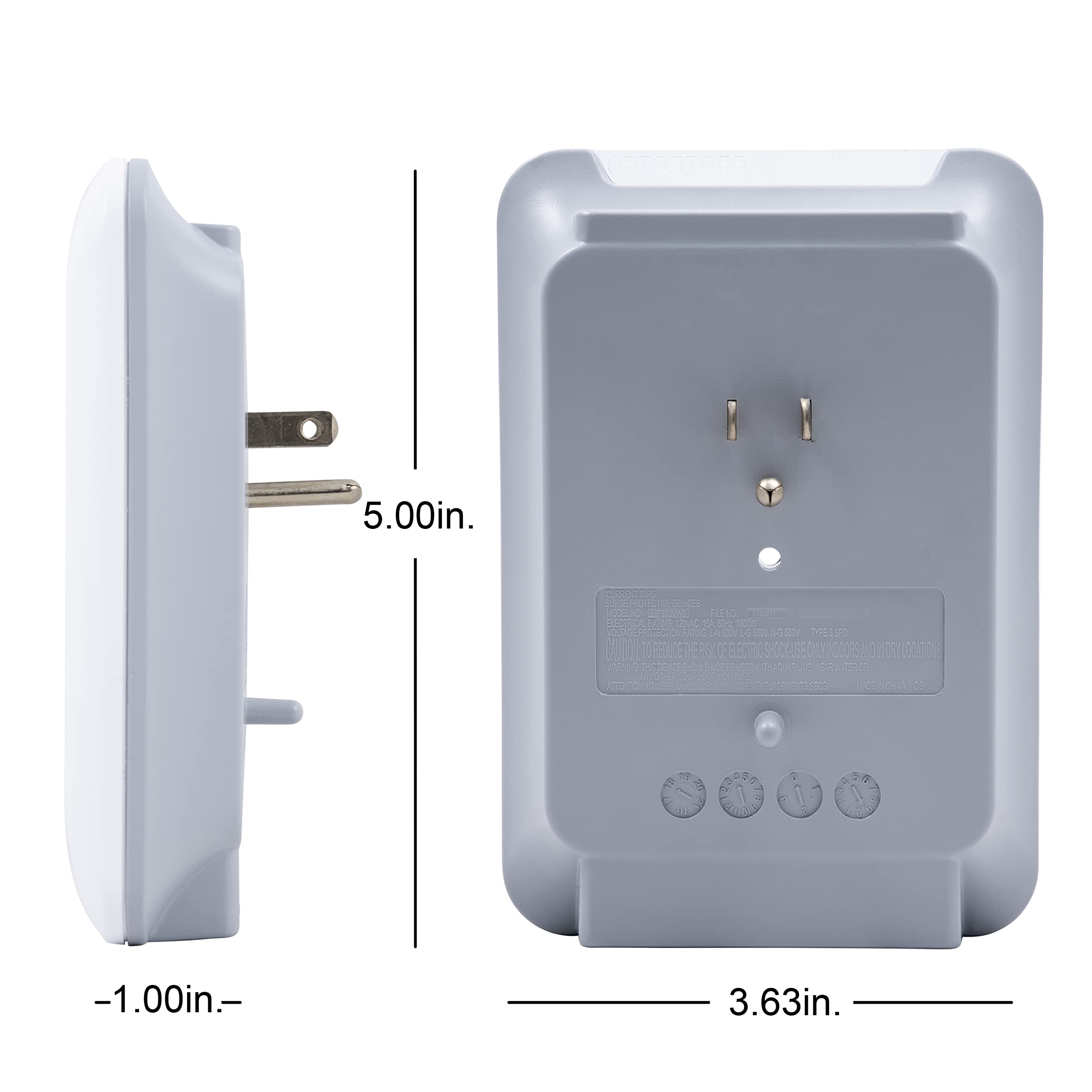 Ge Pro 3 Outlet Extender With 2 Usb Ports, Surge Protector, Charging Station Wall Tap, Protected Indicator Led, 3 Prong, 540 Jou