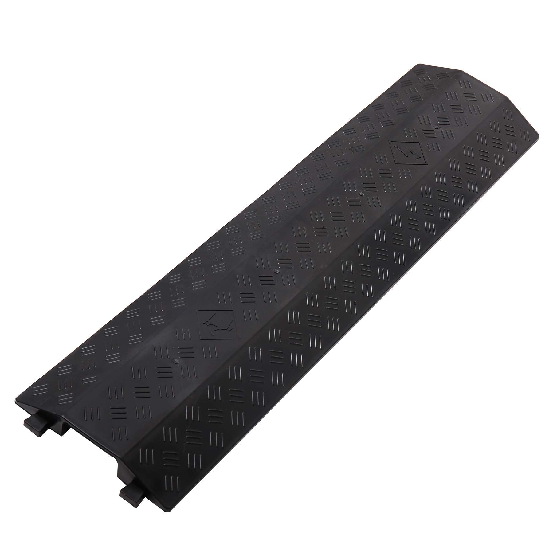 Anbotek   Medium 1 Piece   Floor Cord Cover Cord Protector Drop Over Drop Trak Cable Ramp For Office Warehouse   Black