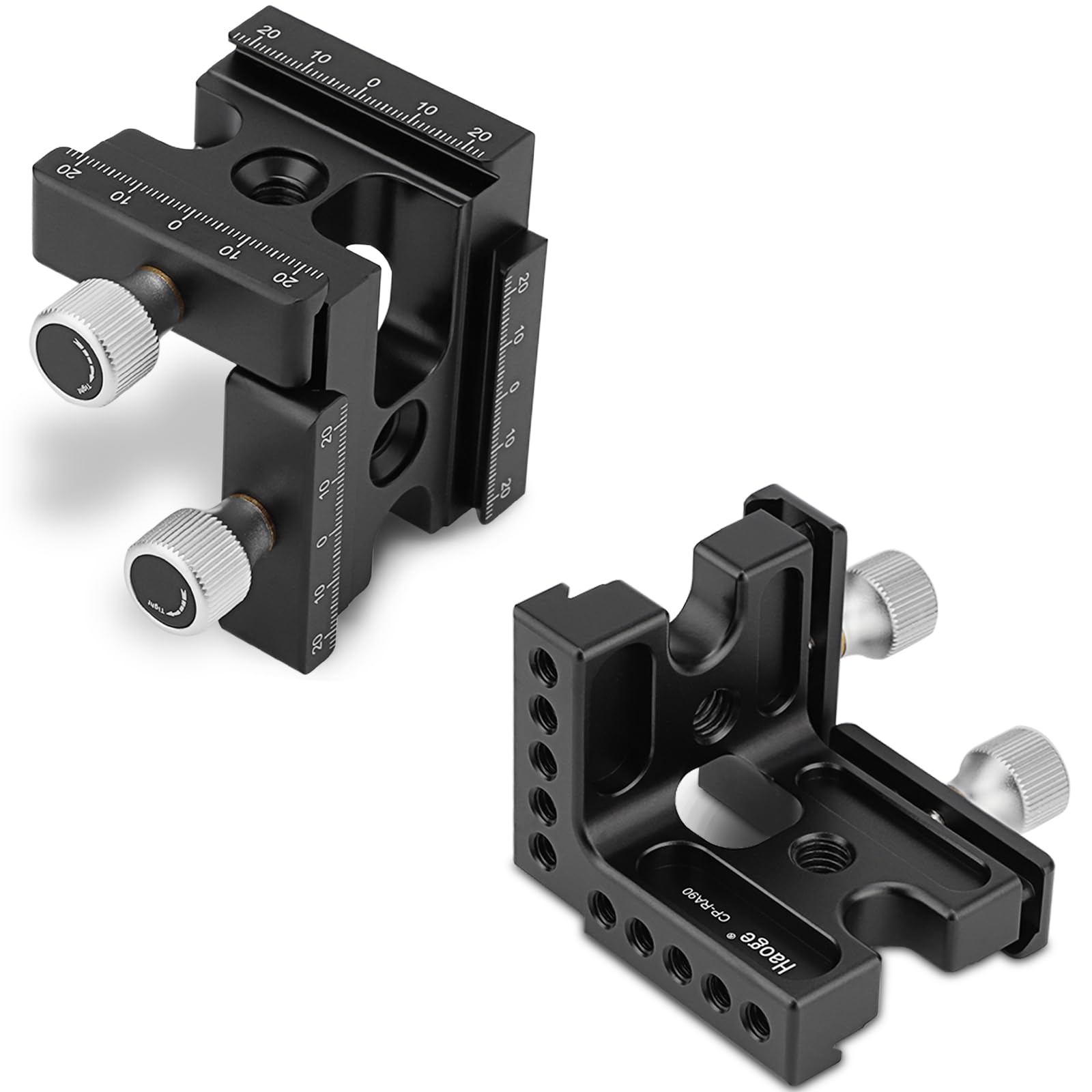Haoge Cp Ra90 Right Angle Clamp 90 Degree Double Quick Release L Clamp With 1/4 Screw Thread For Arca Swiss Rrs Benro Rail Plate