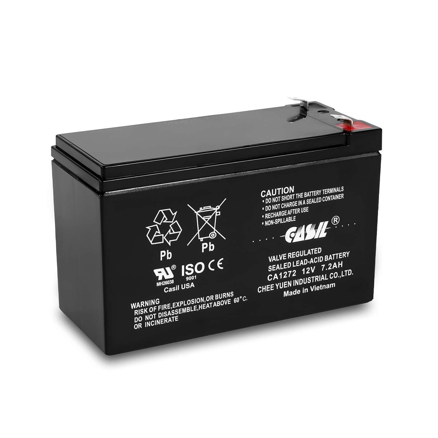 Casil 12 Volt 7.2 Amp Verizon Fios Px12072 Hg Replacment Battery 12V 7.2Ah F2 Lead Acid Alarm Battery