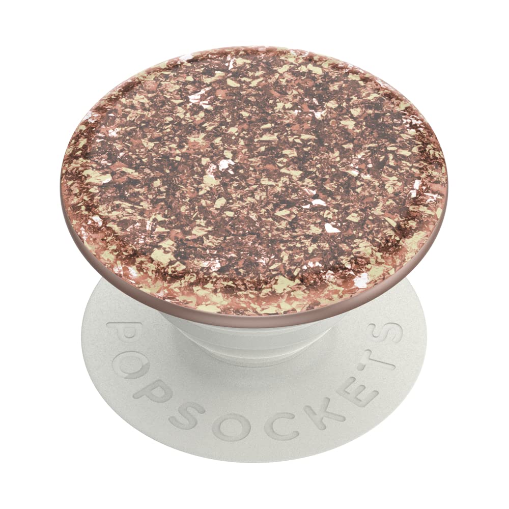Popsockets Phone Grip With Expanding Kickstand, Glitter   Foil Confetti Rose Gold