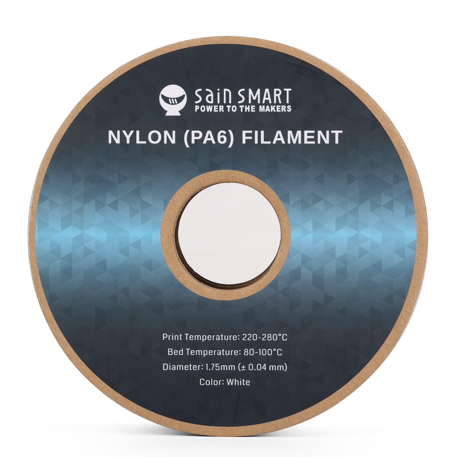 Sainsmart Pa6 Nylon Filament 1.75Mm 3D Printer Filament, 1Kg Cardboard Spool(2.2Lbs), Dimensional Accuracy +/  0.04 Mm, White