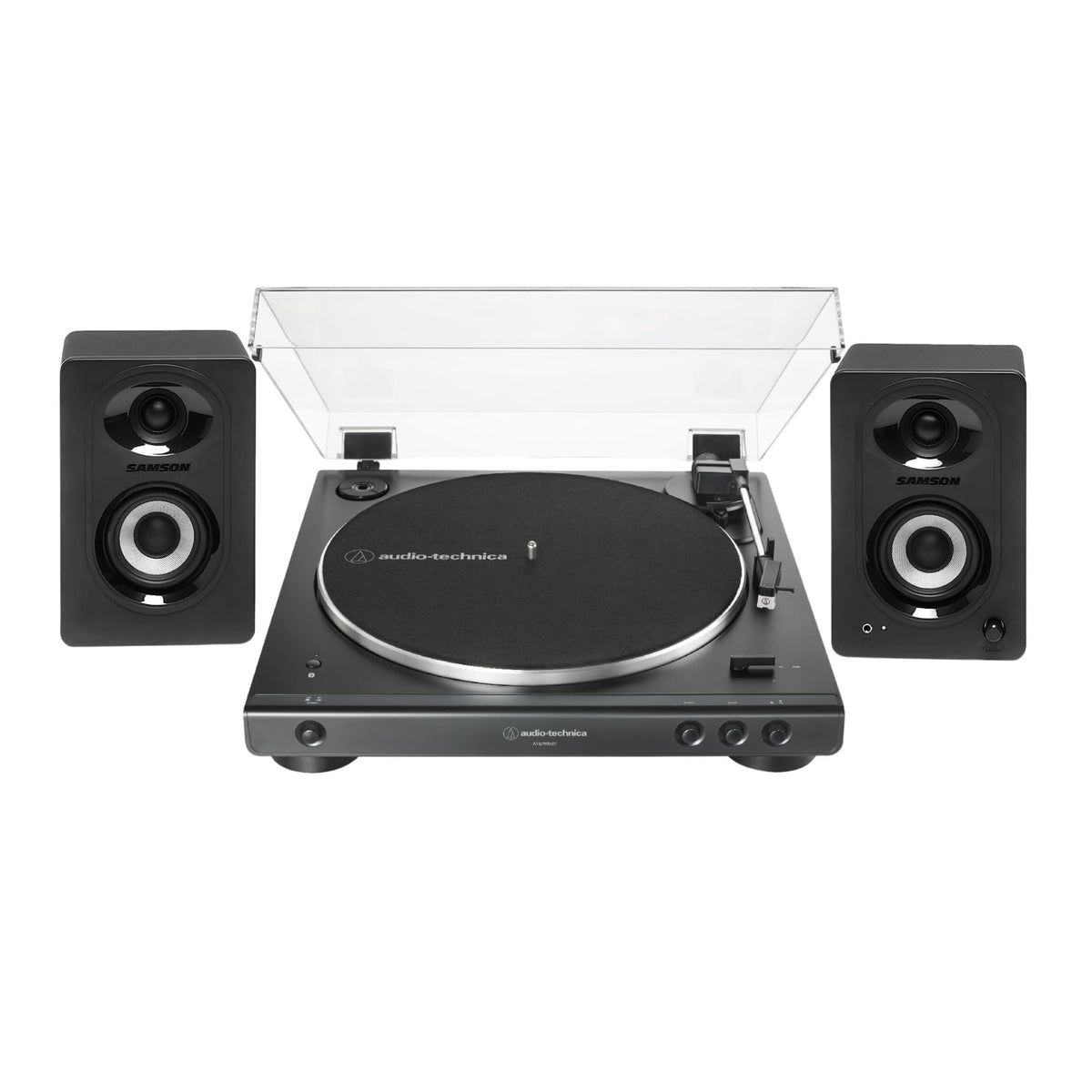 Audio-Technica At-Lp60Xbt Fully Automatic Bluetooth Belt-Drive Stereo Turntable With Dust Cover, Die-Cast Aluminum Platter Bundl
