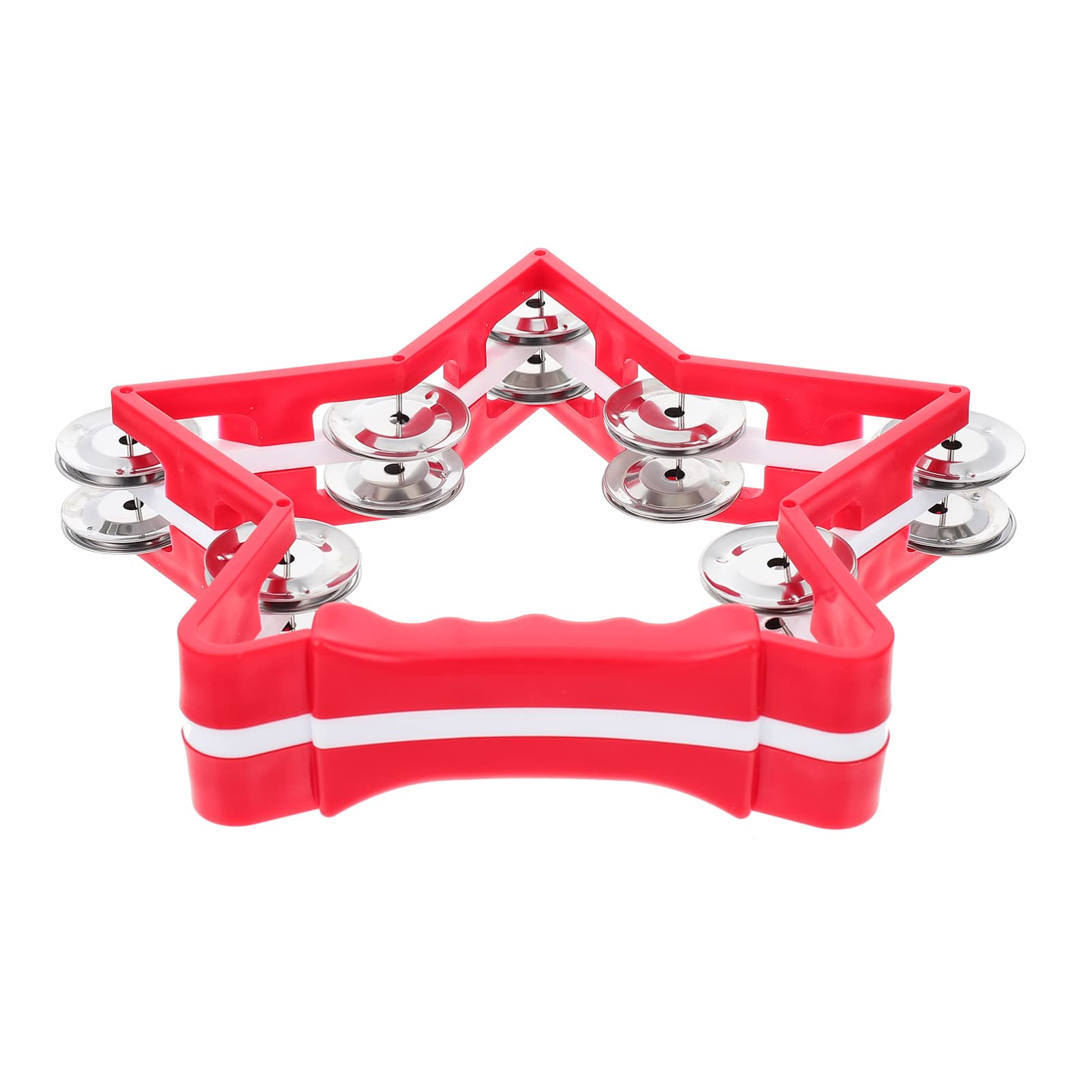 HEALLILY Funny Star Shaped Tambourines Kids Tambourine Percussion Instruments Metal Jingles Hand Held Percussion Drum Handheld B