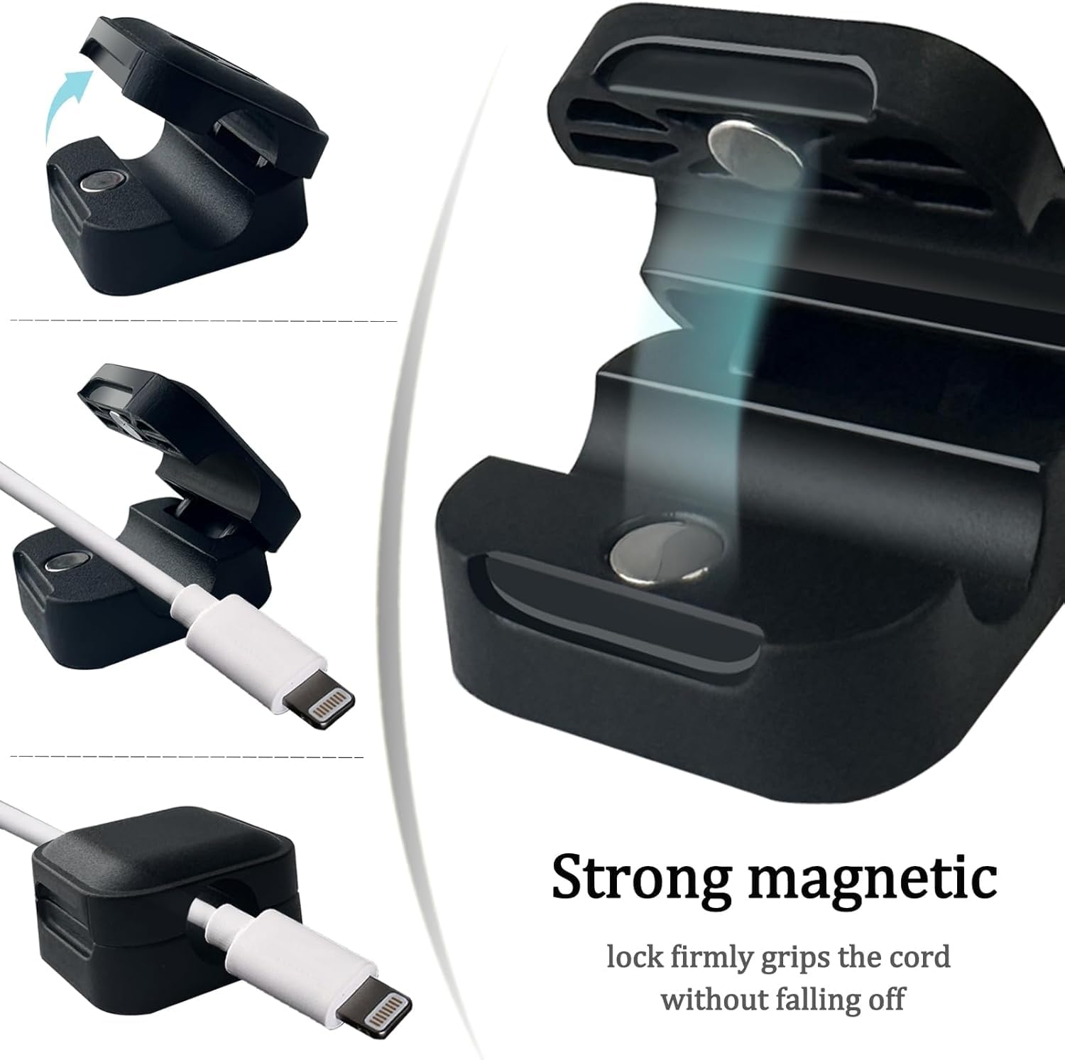 6 Pack Magnetic Cord Organizer Cord Holder,Vastweitao Easy Secure Adhesive Cable Management For Home Office Desk Phone Car Wall