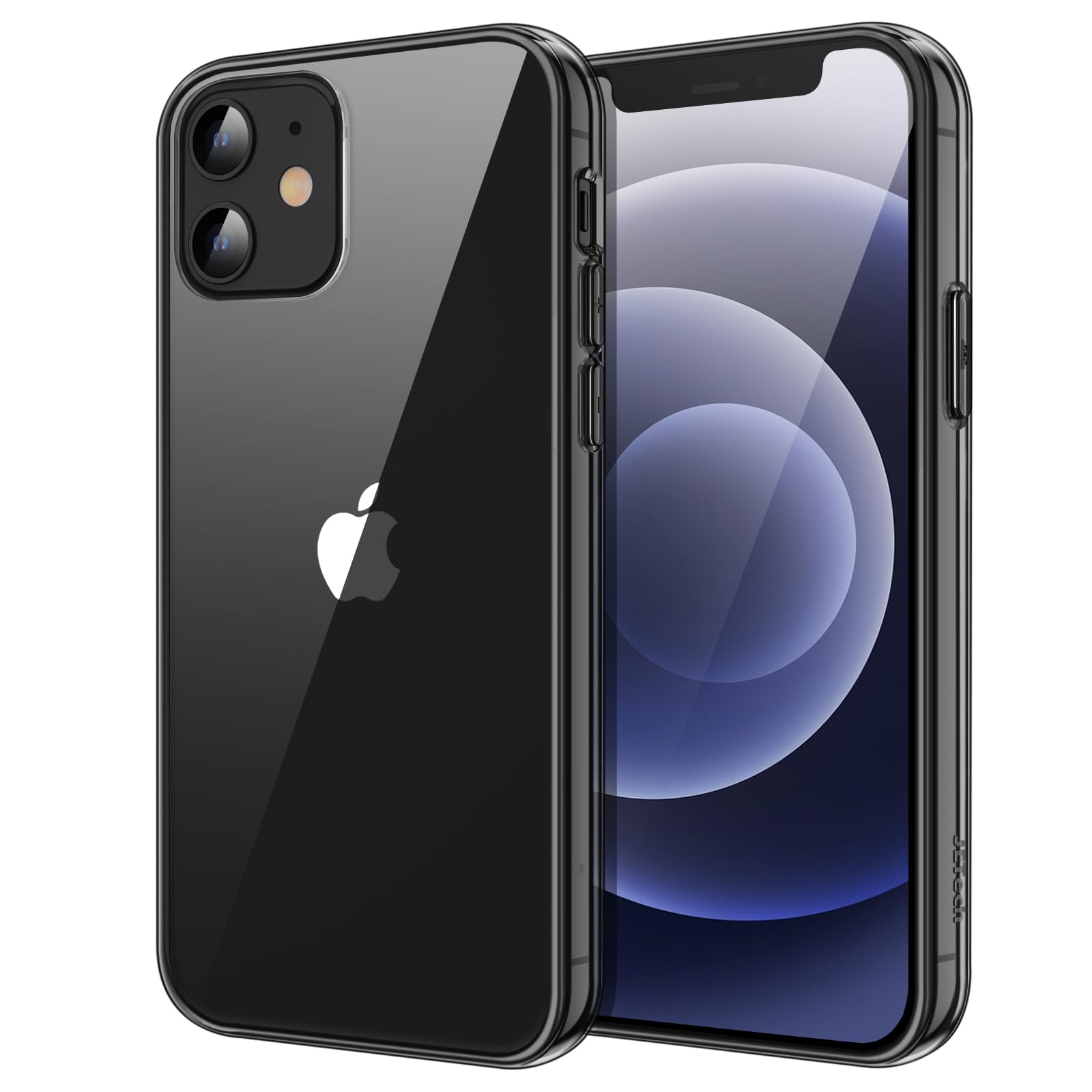 JETech Case for iPhone 12 Mini 5.4-Inch, Non-Yellowing Shockproof Phone Bumper Cover, Anti-Scratch Clear Back (Black)