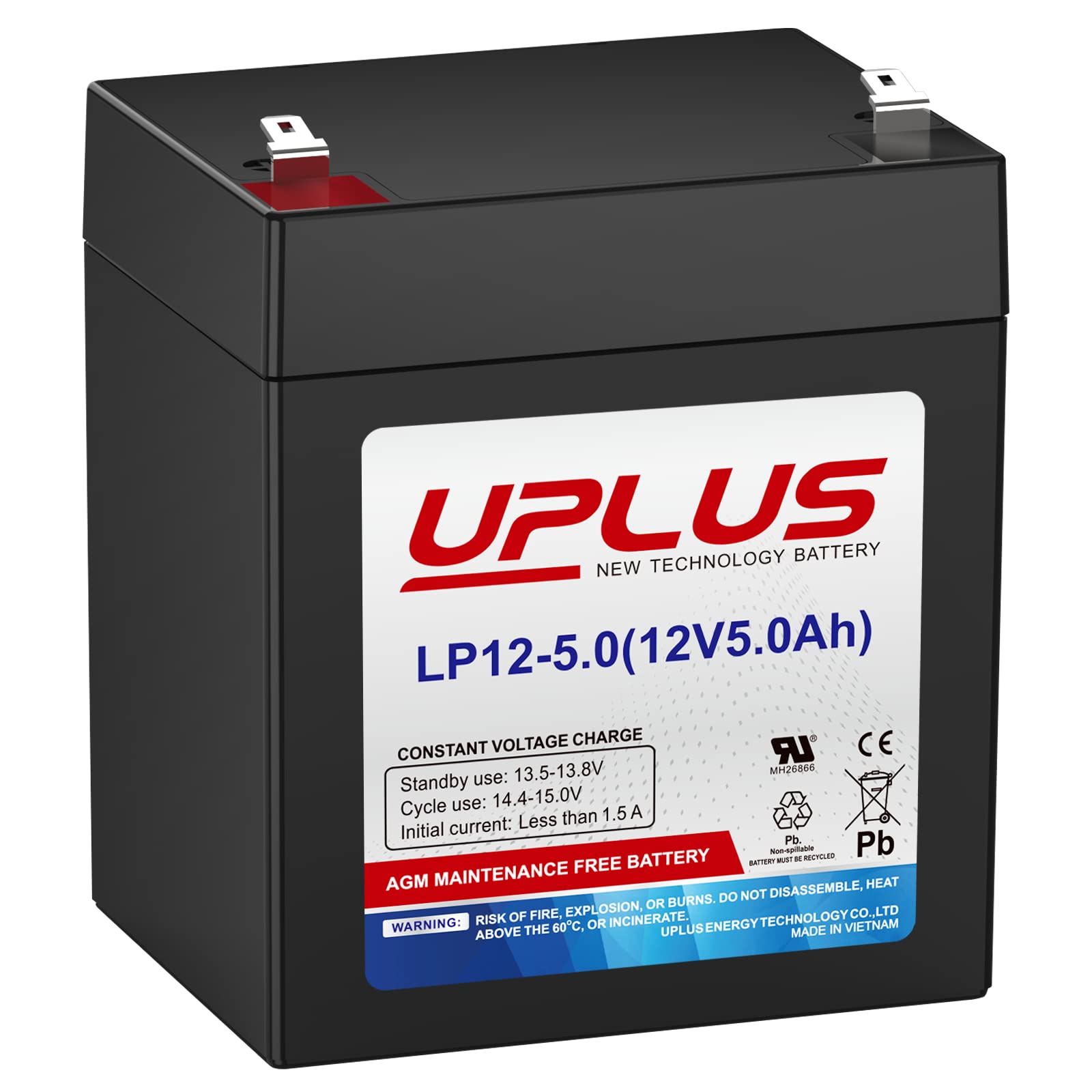 Uplus Lp12 5 12 Volt 5Ah Rechargeable Agm Battery, Djw12 4.5 Sla Battery Replacement Batteries Backup For Liftmaster/Craftsman 4