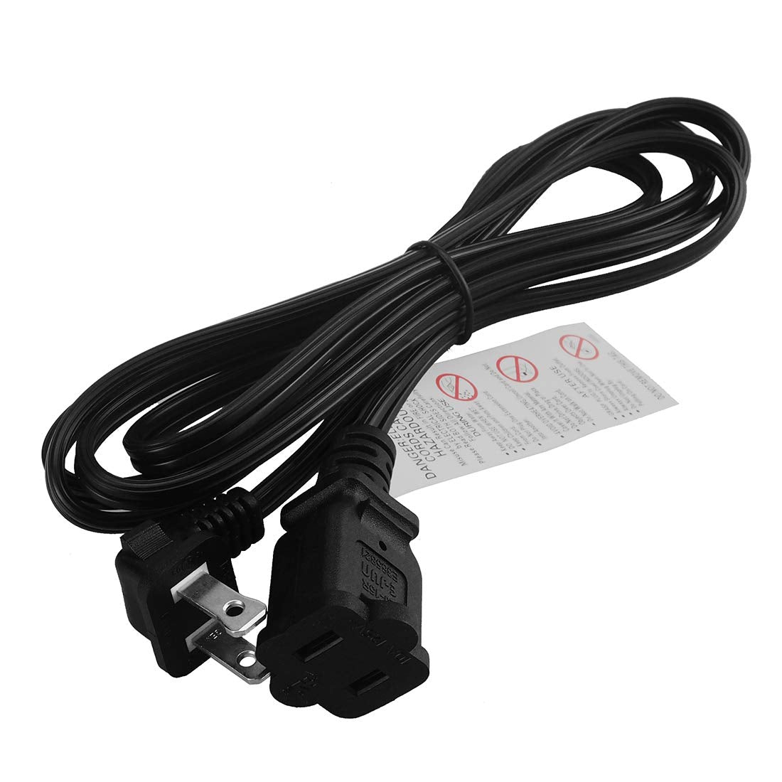 6 Feet (1.8M) Right Angled Polarized Us 2 Prong Male Female Extension Power Cord Cable, Spt 2 16Awg 2 Prong Extension Cable Cord