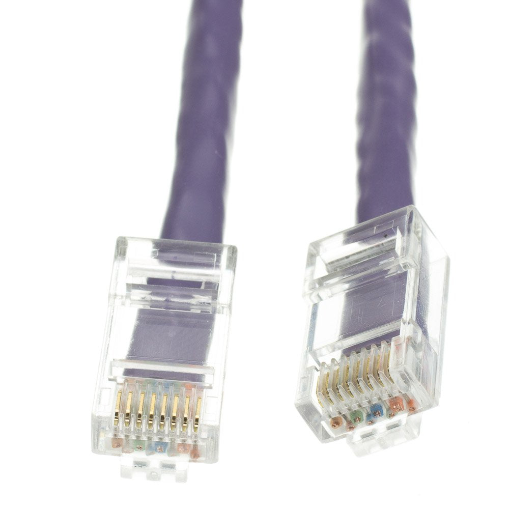 Cablewholesale 25 Foot Cat6 Purple Ethernet Patch Cable, Bootless, 24Awg Network Cable With Rj45 Gold Plated Connector, 4 Pair S