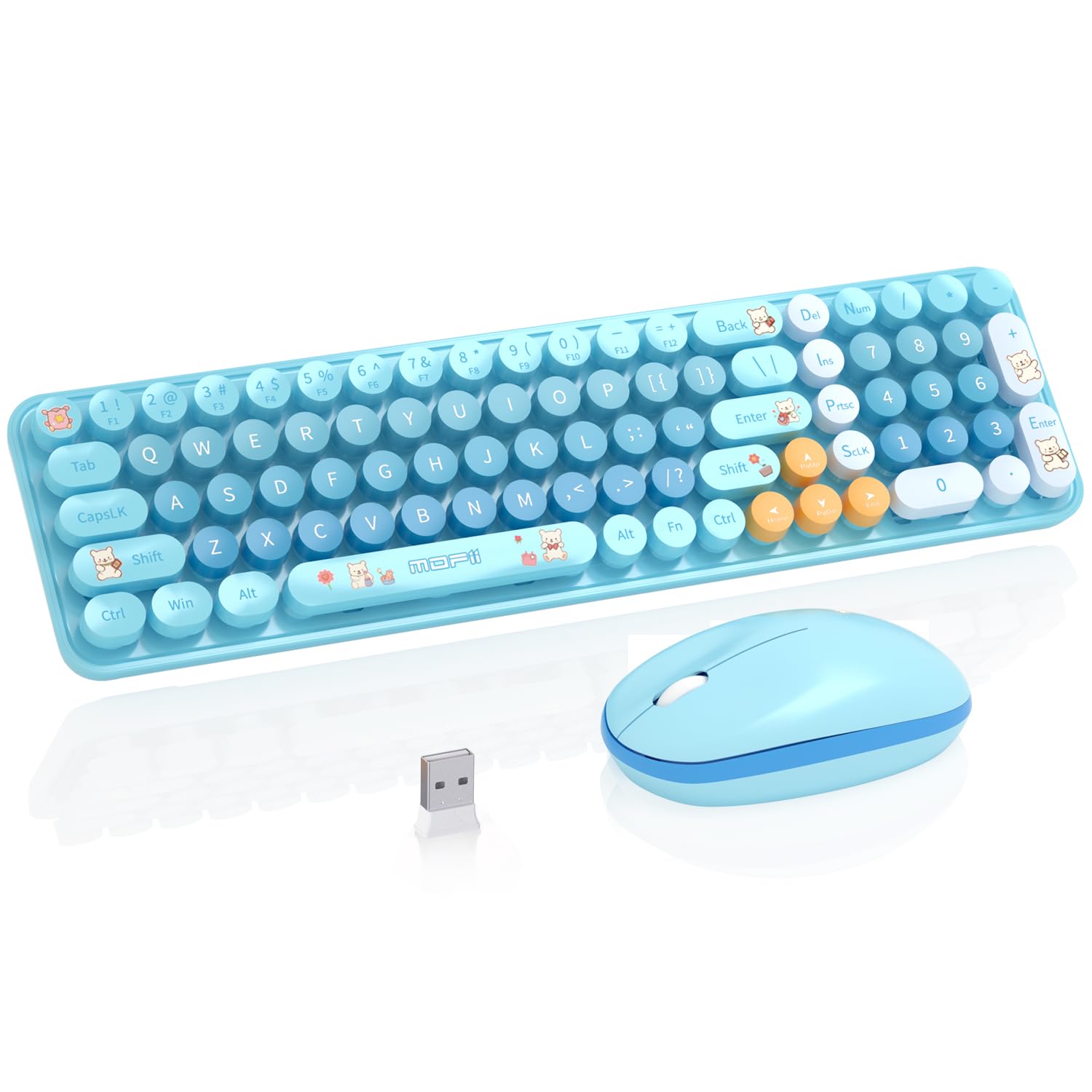 Wireless Keyboard Mouse, 2.4Ghz Compact Quiet Cordless Keyboard And Mouse Combo With Nano Usb Receiver For Windows, Laptop, Pc, 