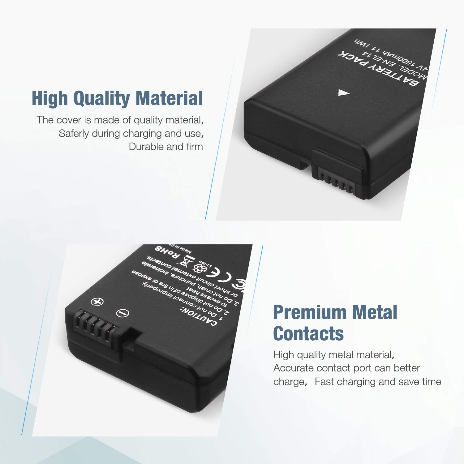 En El14 En El14A Battery 2 Pack 1500Mah Li Ion Batteries Compatible With Nikon D3100 D3200 D3300 D3400 D3500 D5100 D5200 D5300 D