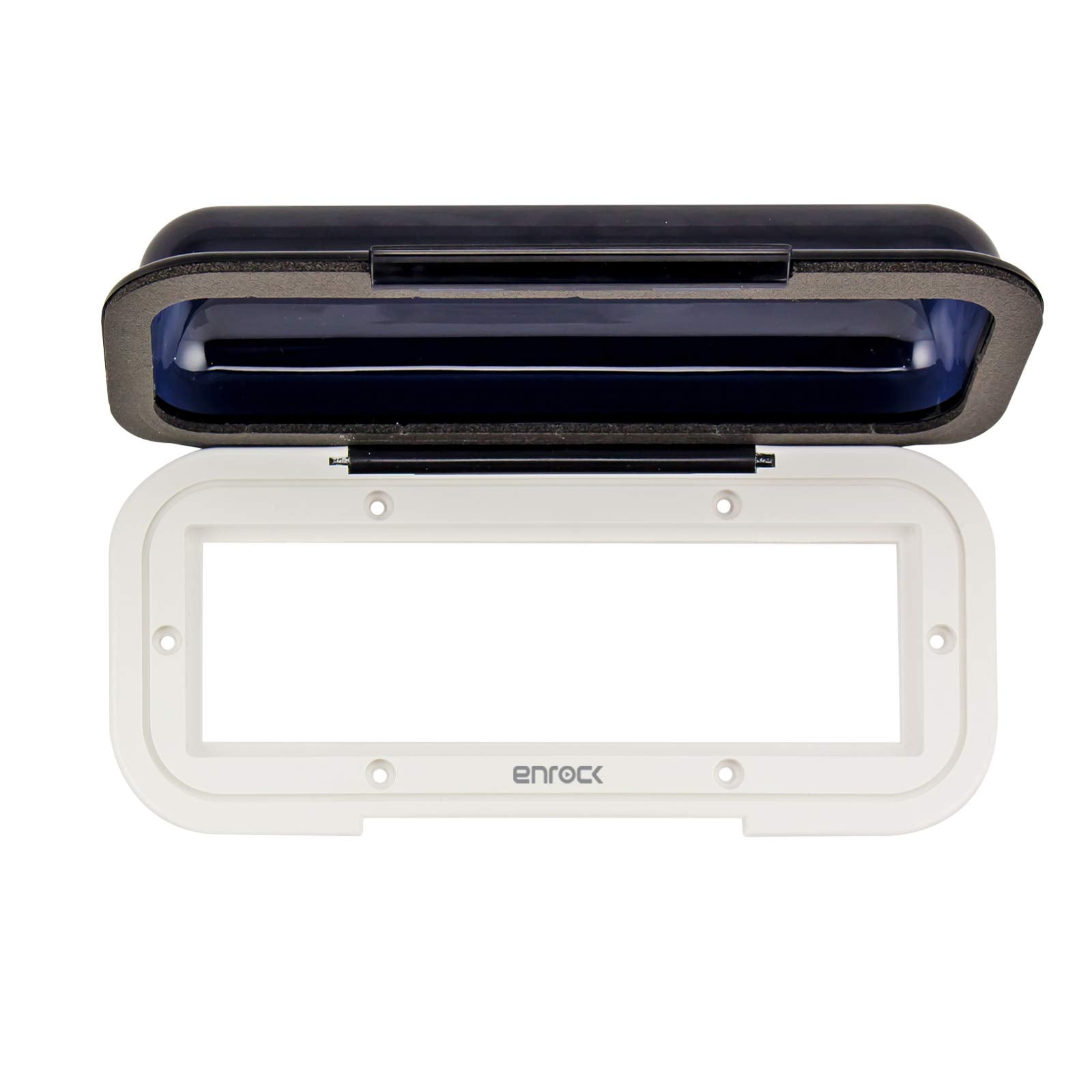 Enrock Marine Universal In Dash Water Resistant Waterproof Tinted Radio Shield Receiver Cover (White Base)